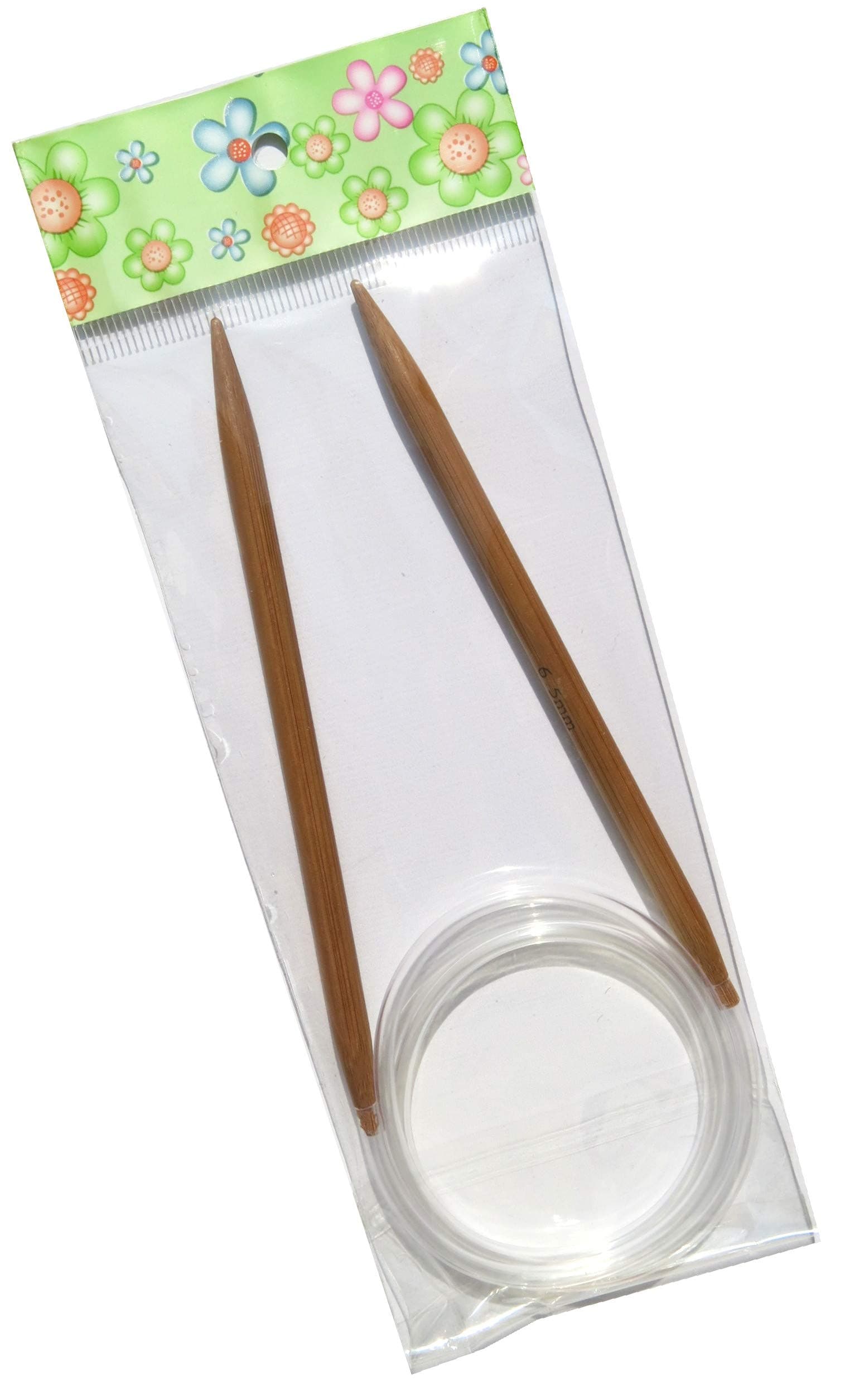 ADF TM One pair 120cm (47'') x 6.5mm Carbonized Bamboo Circular Knitting Needles