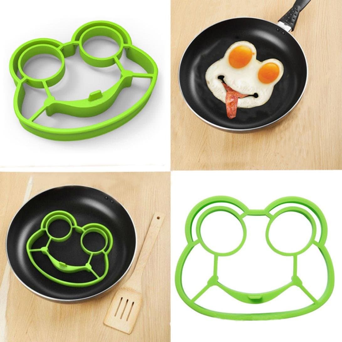 Fried Egg Pancake Moules, Goodculler Coque en silicone en forme de grenouille oeufs au plat Shaper de petit déjeuner de cuisine Outil de cuisson
