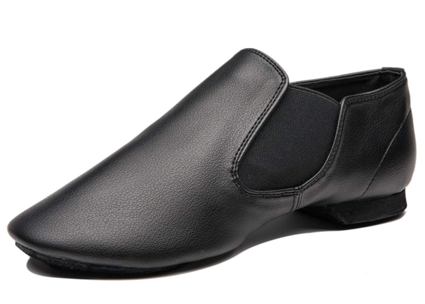 IIGDance Black Low Heel Jazz Dance Shoe Slips-on2 Dancing Shoes for Women,Lady and Men