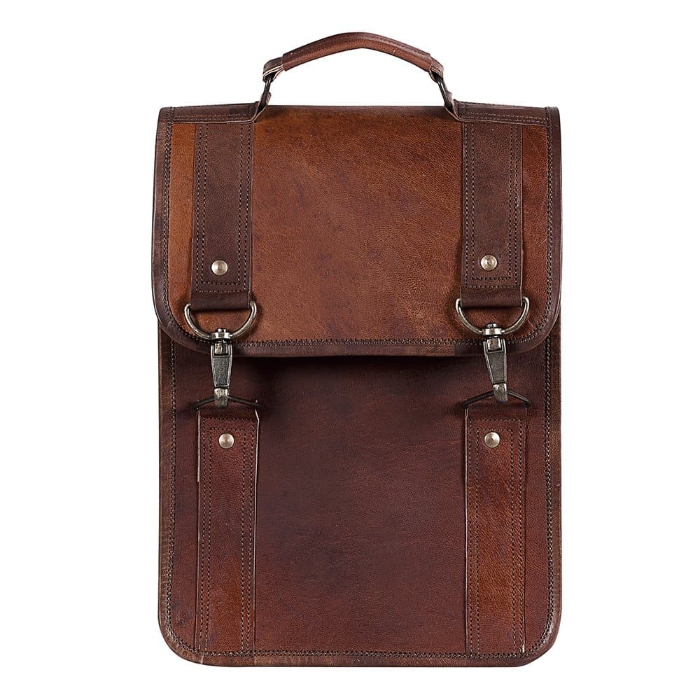 Goatter Leather Brown Multi-Compartment Laptop Sleeves/Briefcase/Messenger Bag/Laptop Bag