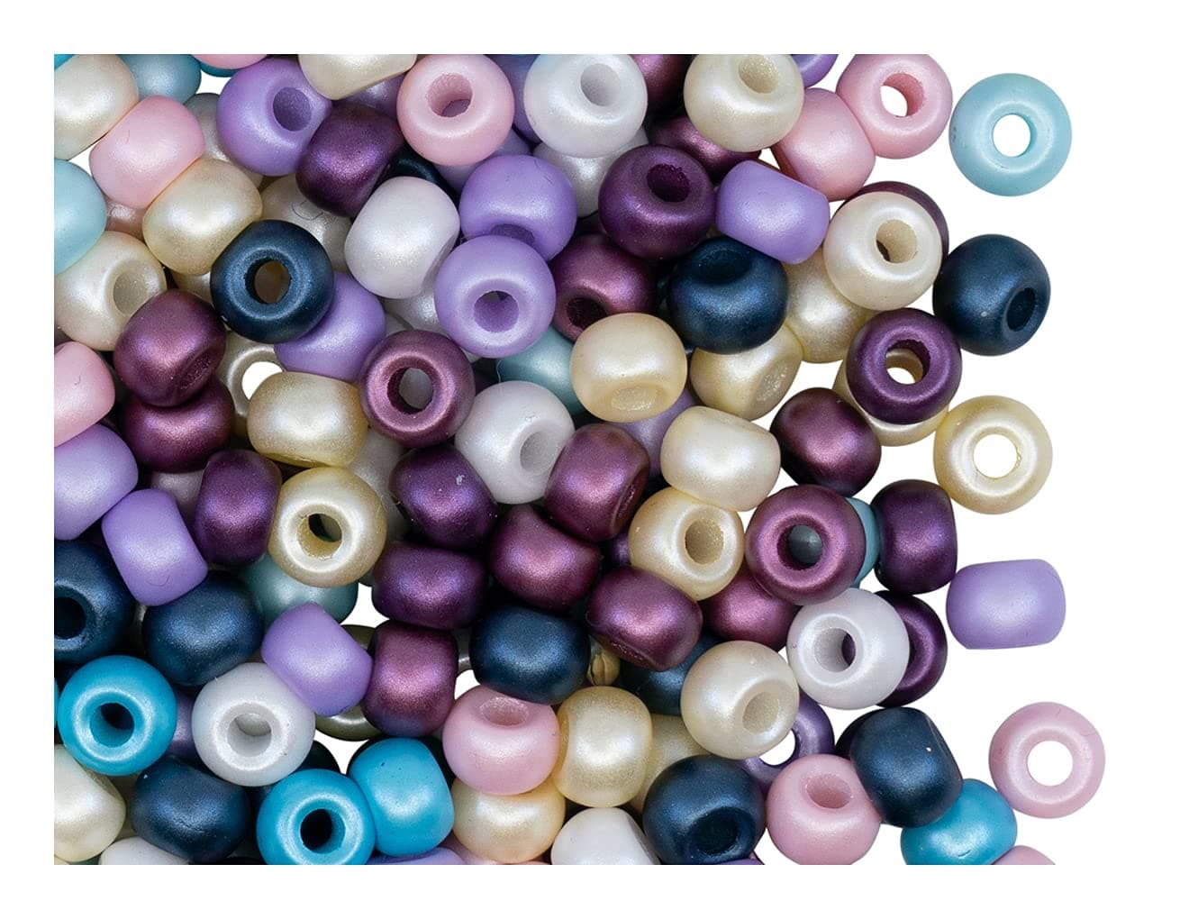 50 Pieces Pony Beads - Czech Pressed Glass Beads in Shape Roller 5.5mm, Pastel Mix