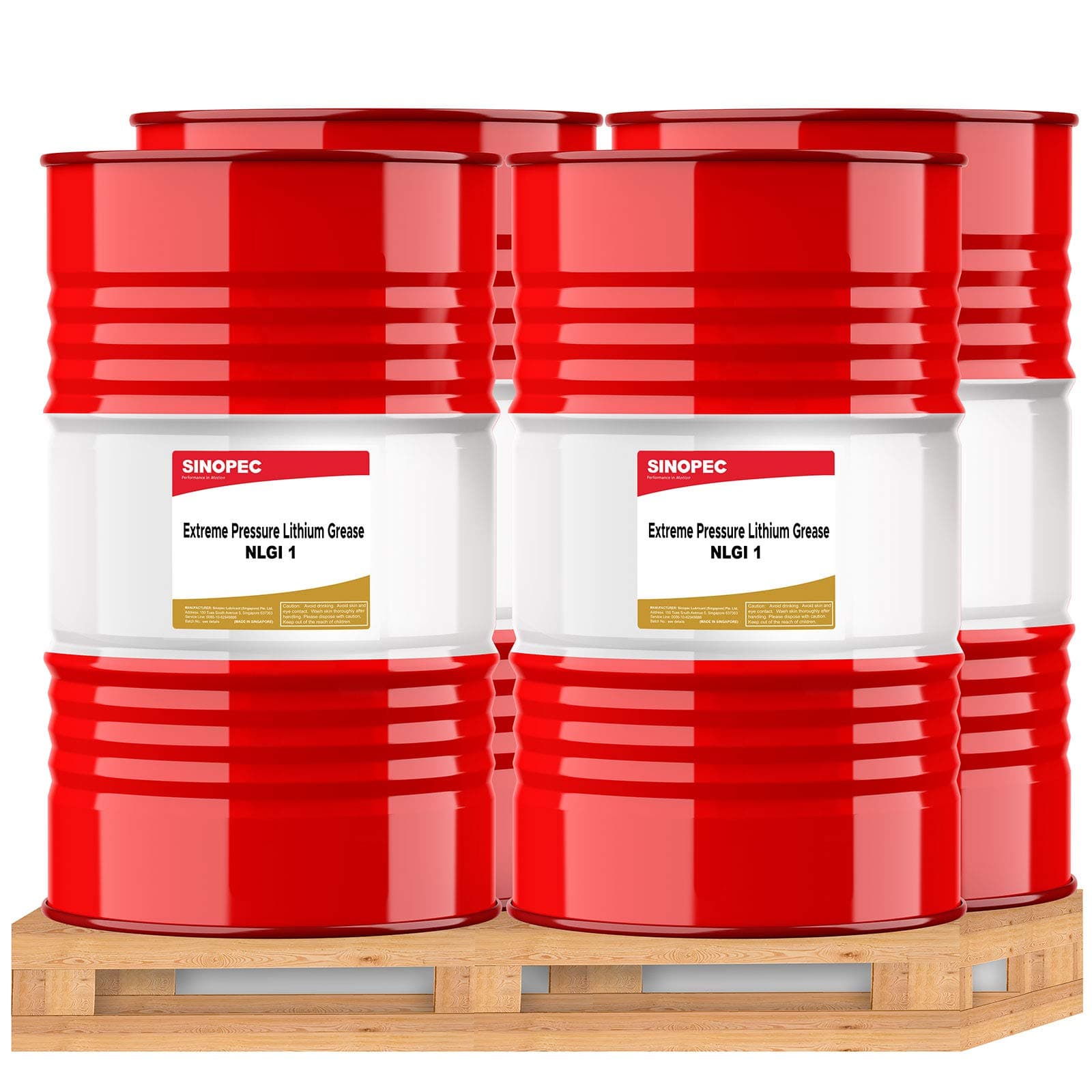 Sinopec (EP1) Extreme Pressure Multipurpose Lithium Grease, NLGI 1-55 Gallon Drum (4)