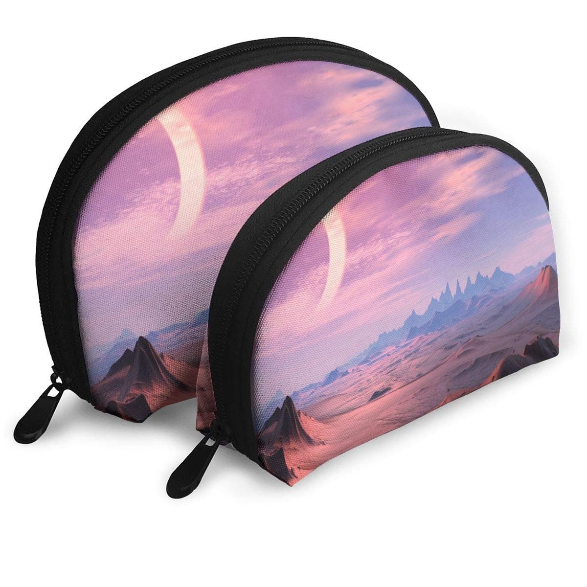 Makeup Bag Desert Planet Moon Portable Shell Storage Bag For Girlfriend Party 2 Piece