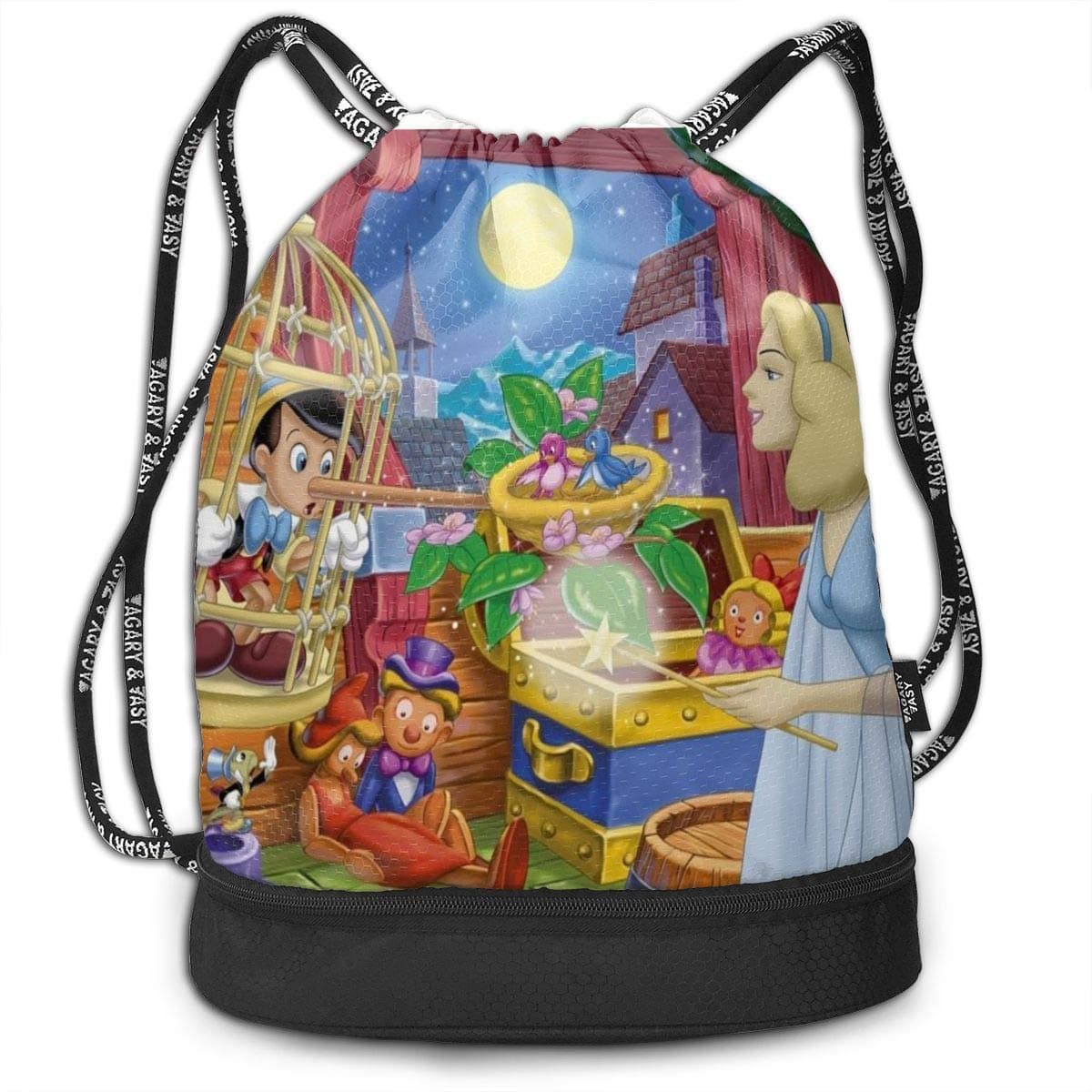 RTFGH Pinocchio Drawstring Backpack Gym Sports String Bag for School Yoga Bundle Backpacks Traveling Drawsting Bag Boys Girls Backpacks Bags