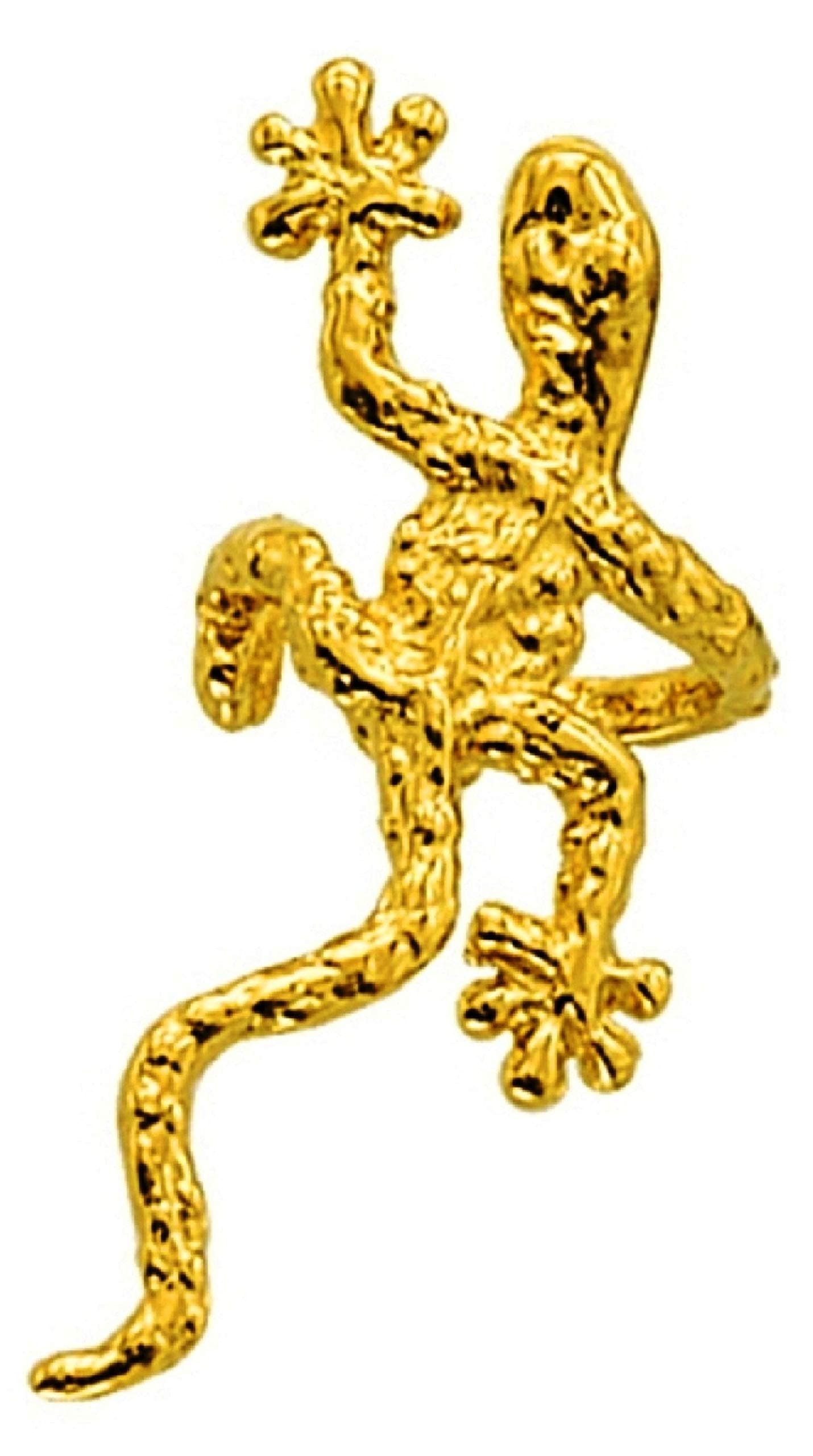 Ear Charms Art Gecko Ear Cuff Non-Pierced Reversible Left Earring Wrap Gold On Sterling Silver