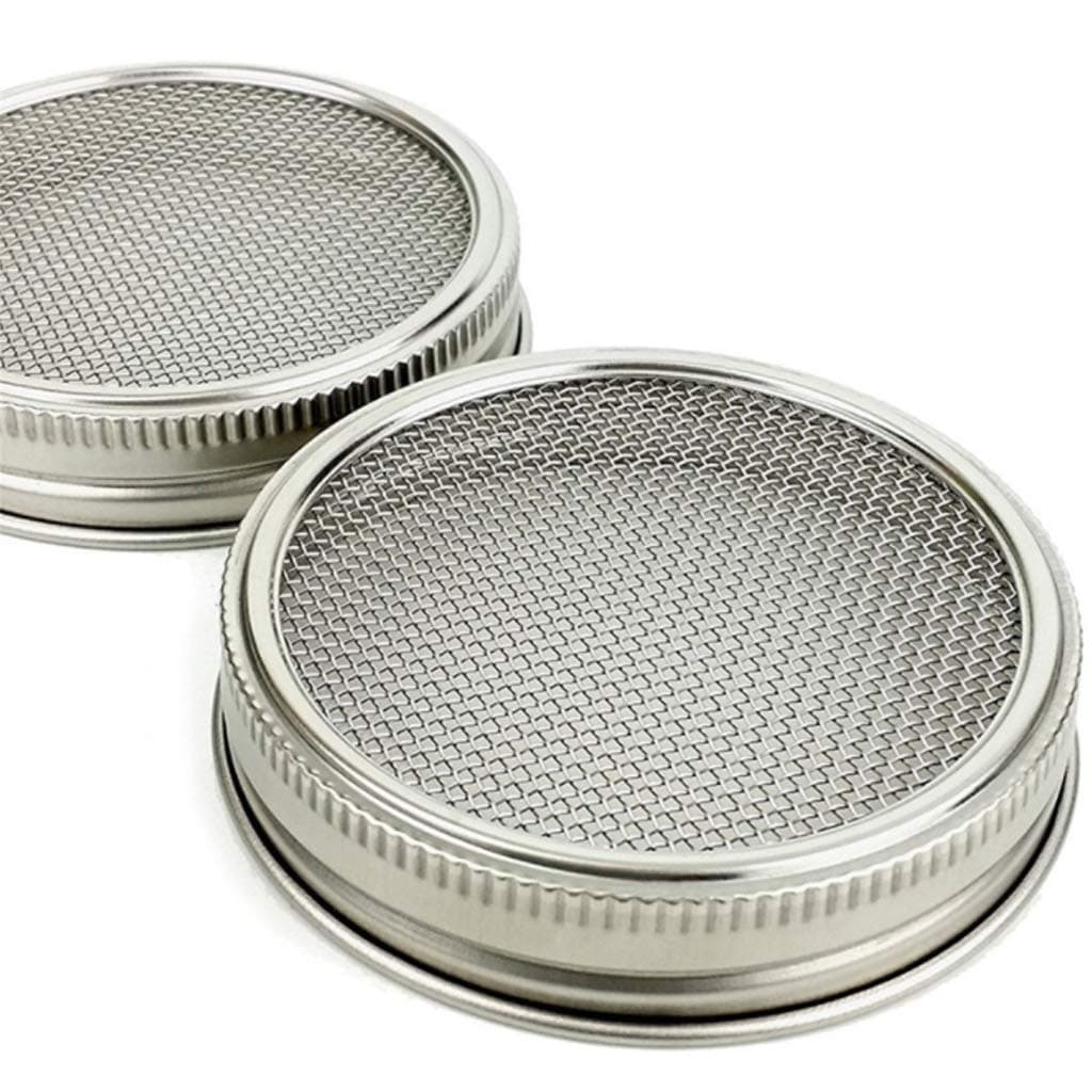 Lazder Kenley Seed Sprouter Kit - Sprouting Mason Jars with Stainless Steel Strainer Lids - Germinator Set to Grow Your Own Sprouts Alfalfa Brocolli Bean Salad