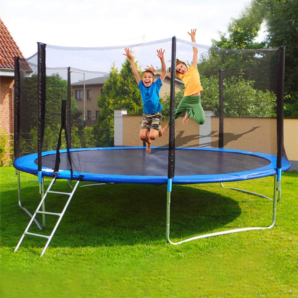 Kaiye 10 FT Kids Trampoline with Enclosure Net Jumping Mat and Spring Cover Padding, Outdoor Large Bungee Jumping Bed with Protective Net - Family Game