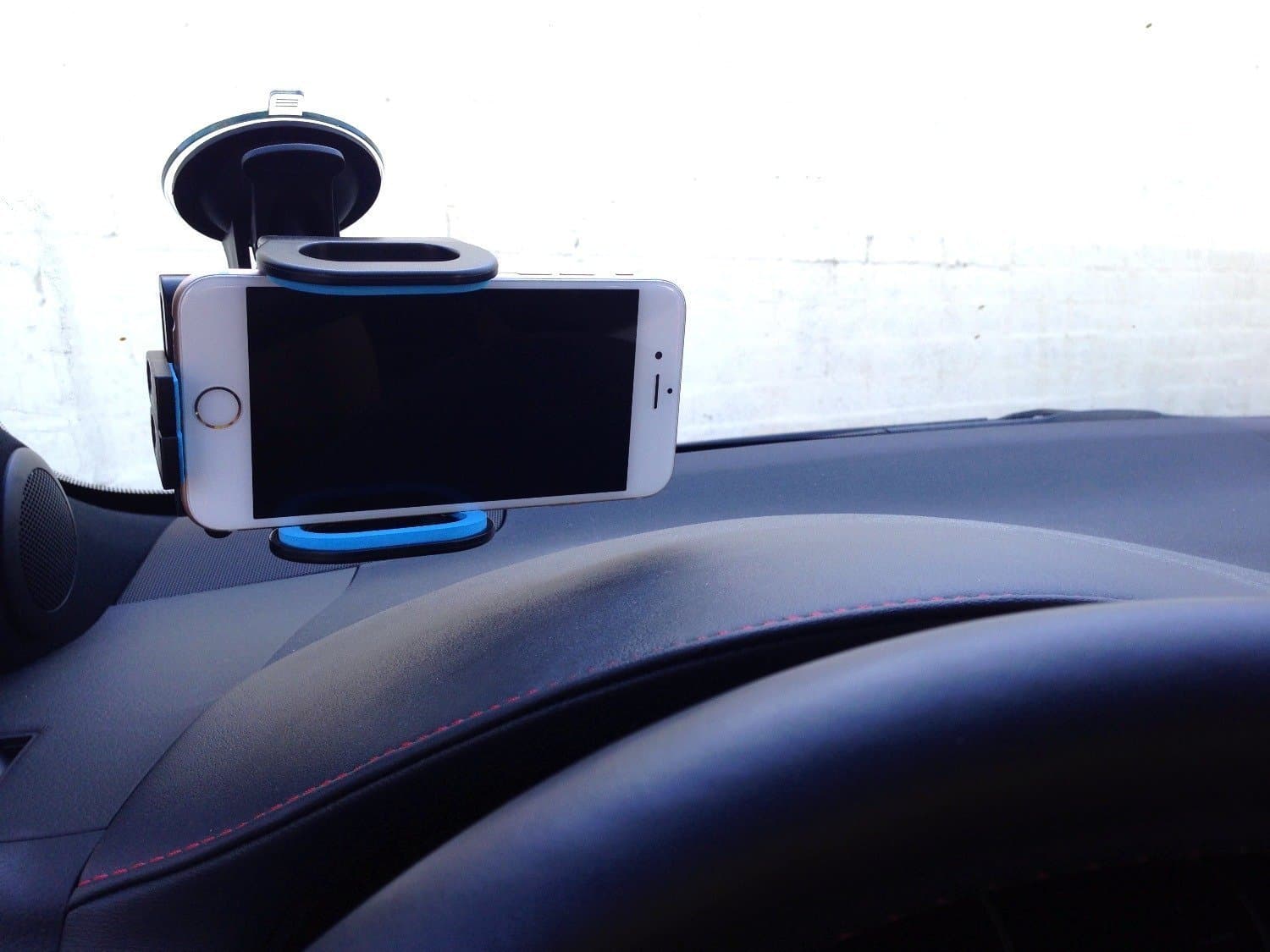 TEDARCH Universal Car Smartphone Mount Holder with Adjustable Cradle for 360 Degree Rotation for GPS Navigation with Suction Cup Design, Blue 1PC