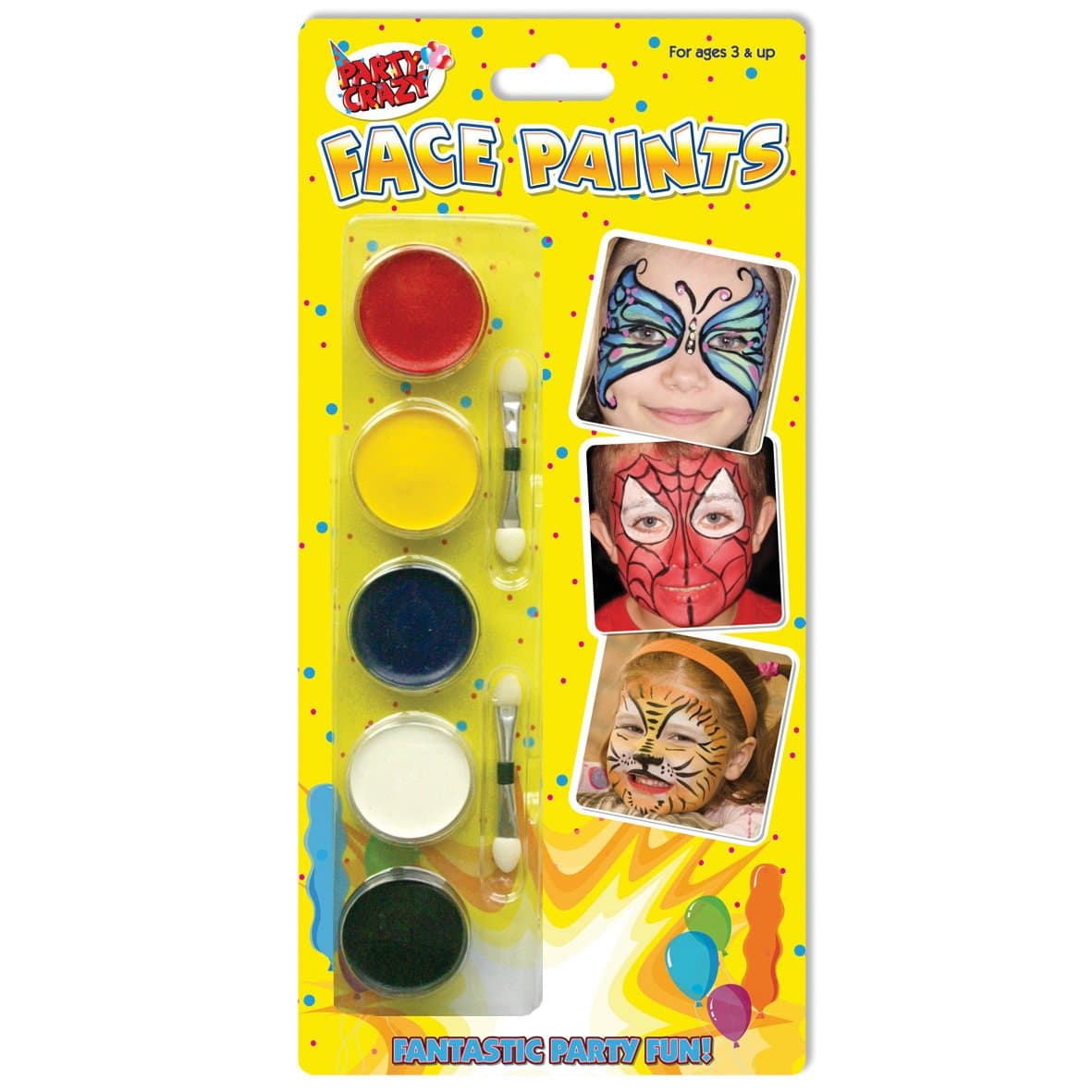 Party Crazy5 Face Paints & 2 Double Ended applicators