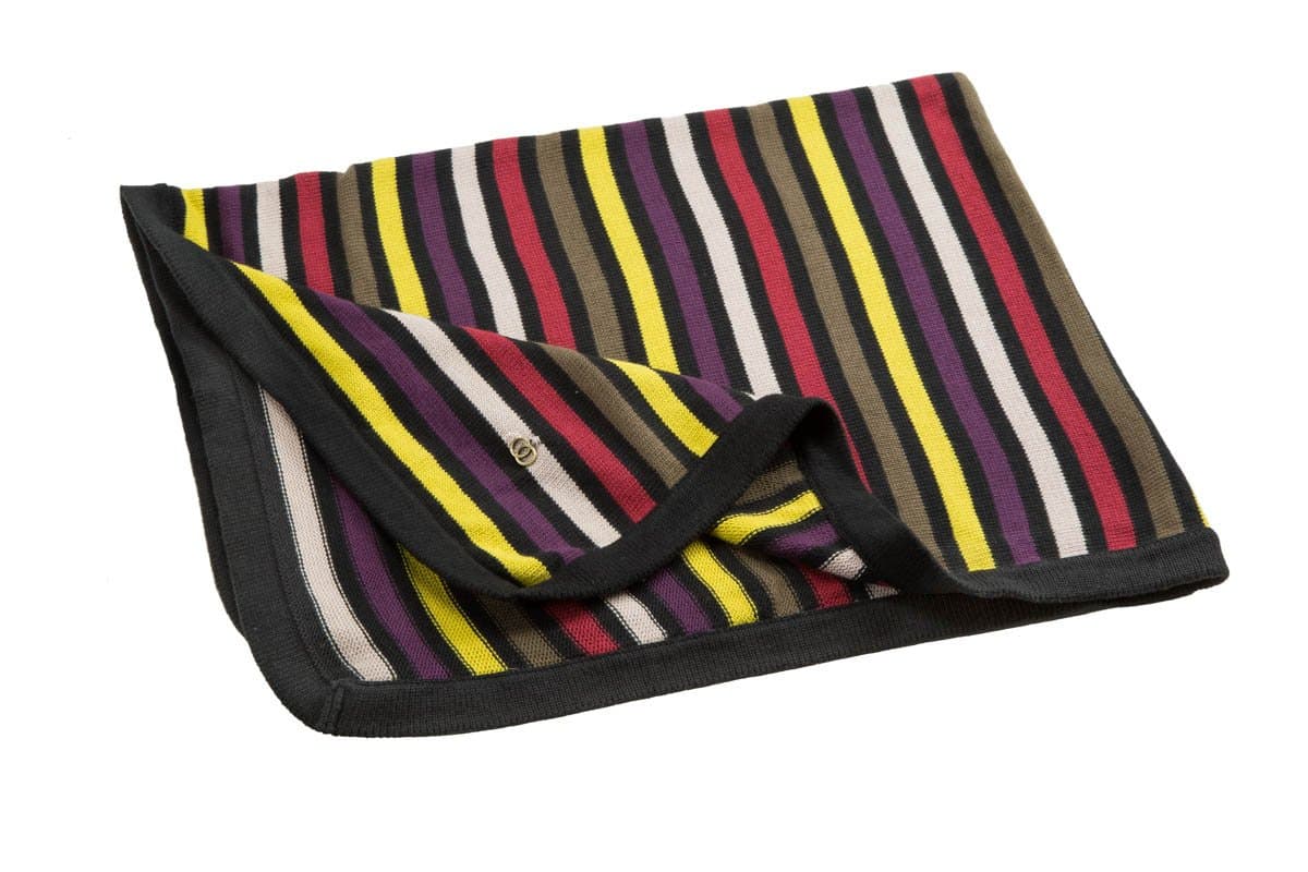 Cozy Coop Amber Multi Stripe Knit Baby Blanket