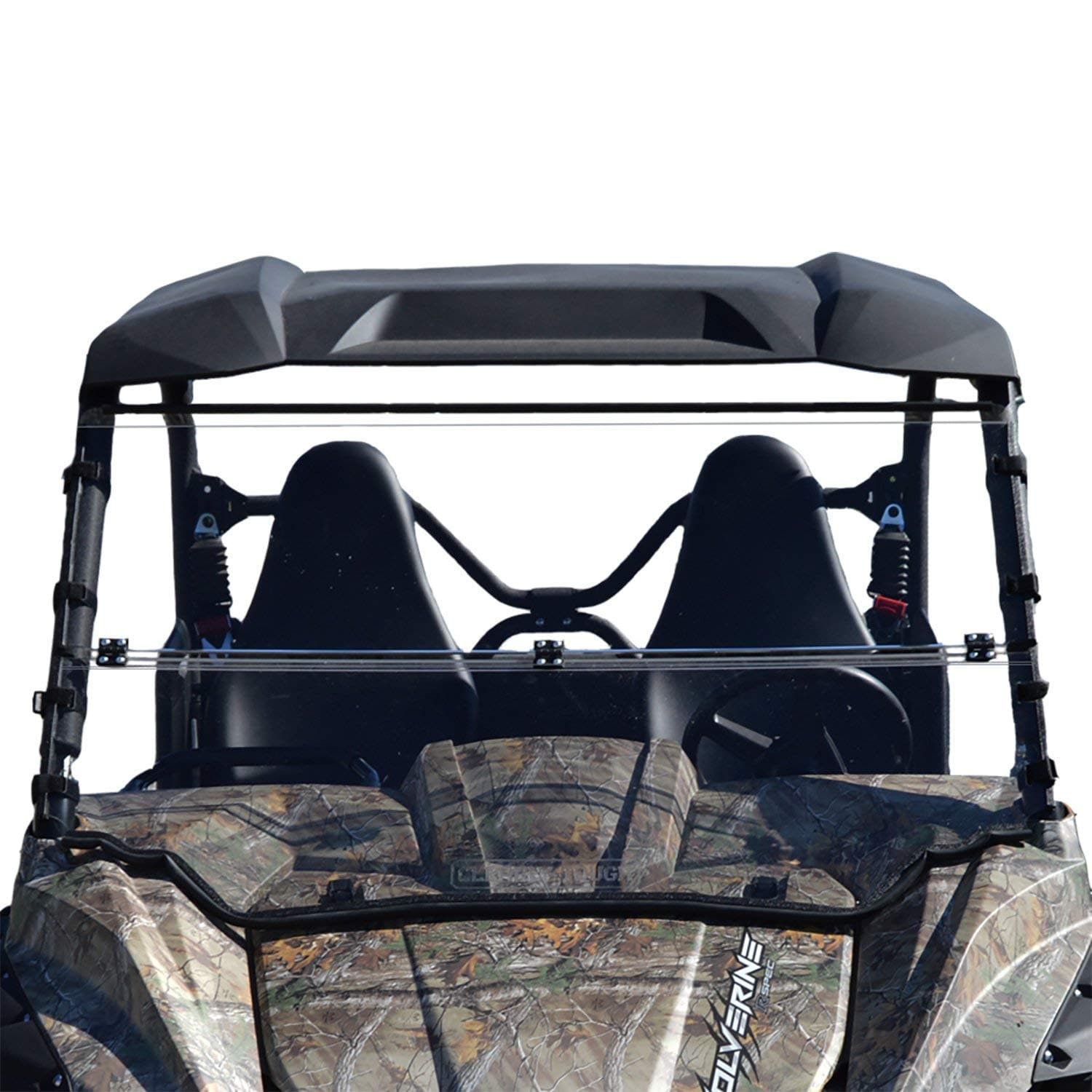 Clearly Tough Full Folding Windshield for the original Yamaha Wolverine (2016-2018) - Lexan MR10 Premium Polycarbonate w/Scratch Resistant Hard Coat. Made in America!!