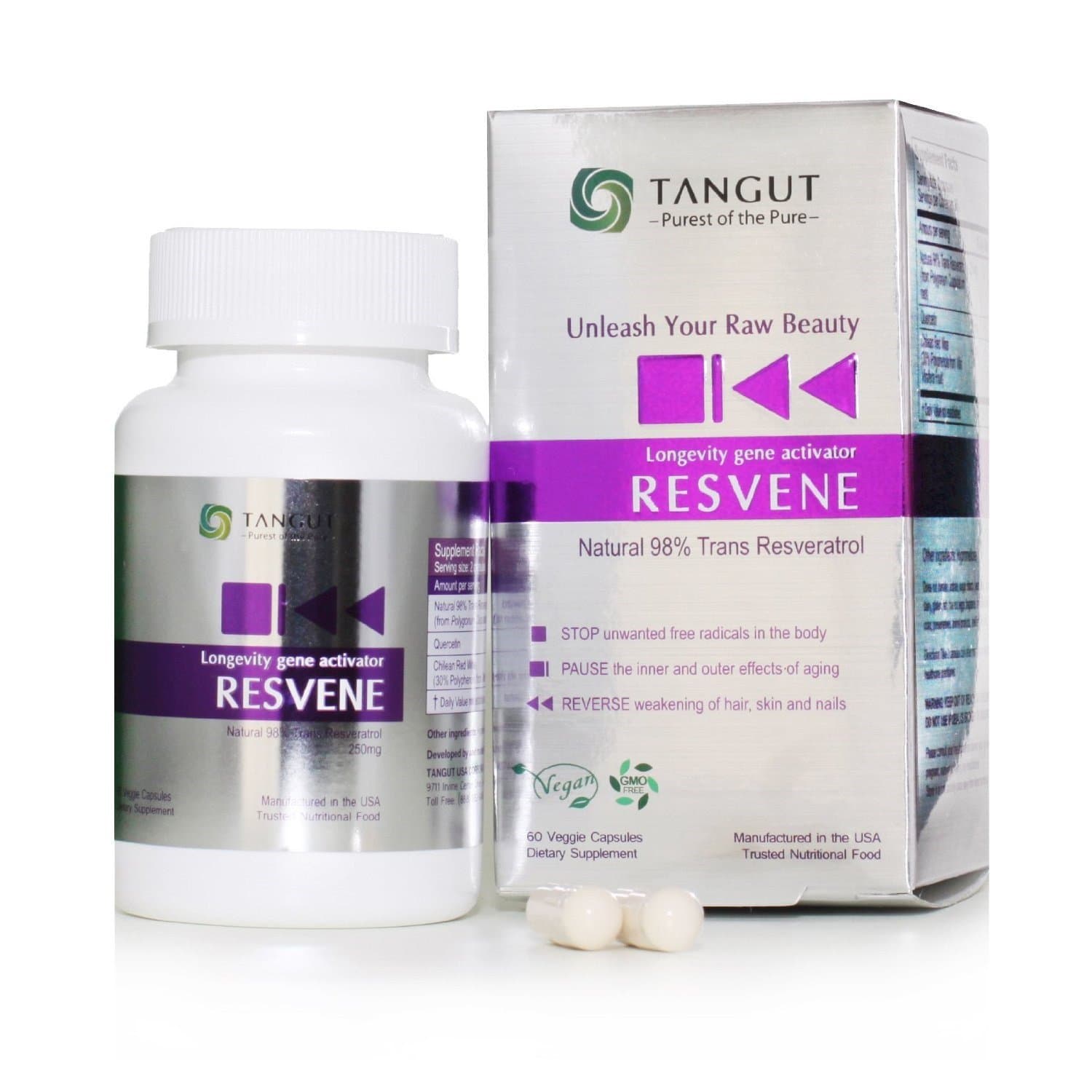 TANGUT RESVENE,TRANS RESVERATROL, 60 VCAP