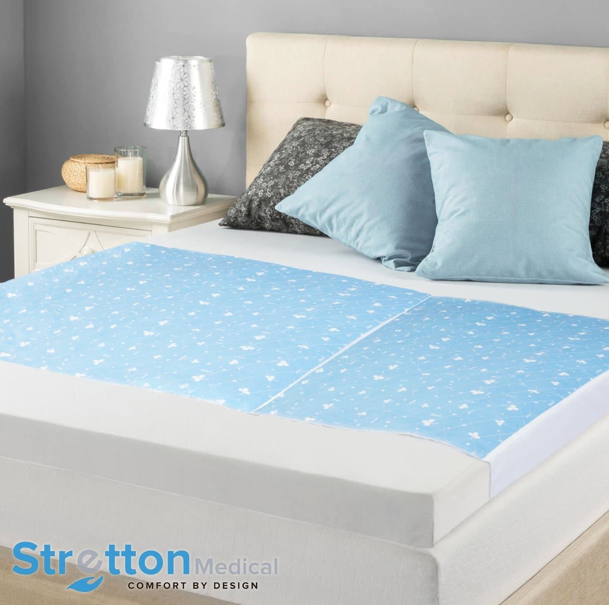 2 x Washable Bed Protectors/Pads with tuck unders - Reusable Incontinence Pads For Adults and Children/Babies. Attaches with both Straps and Wings (for Single and Double Beds plus Cots)