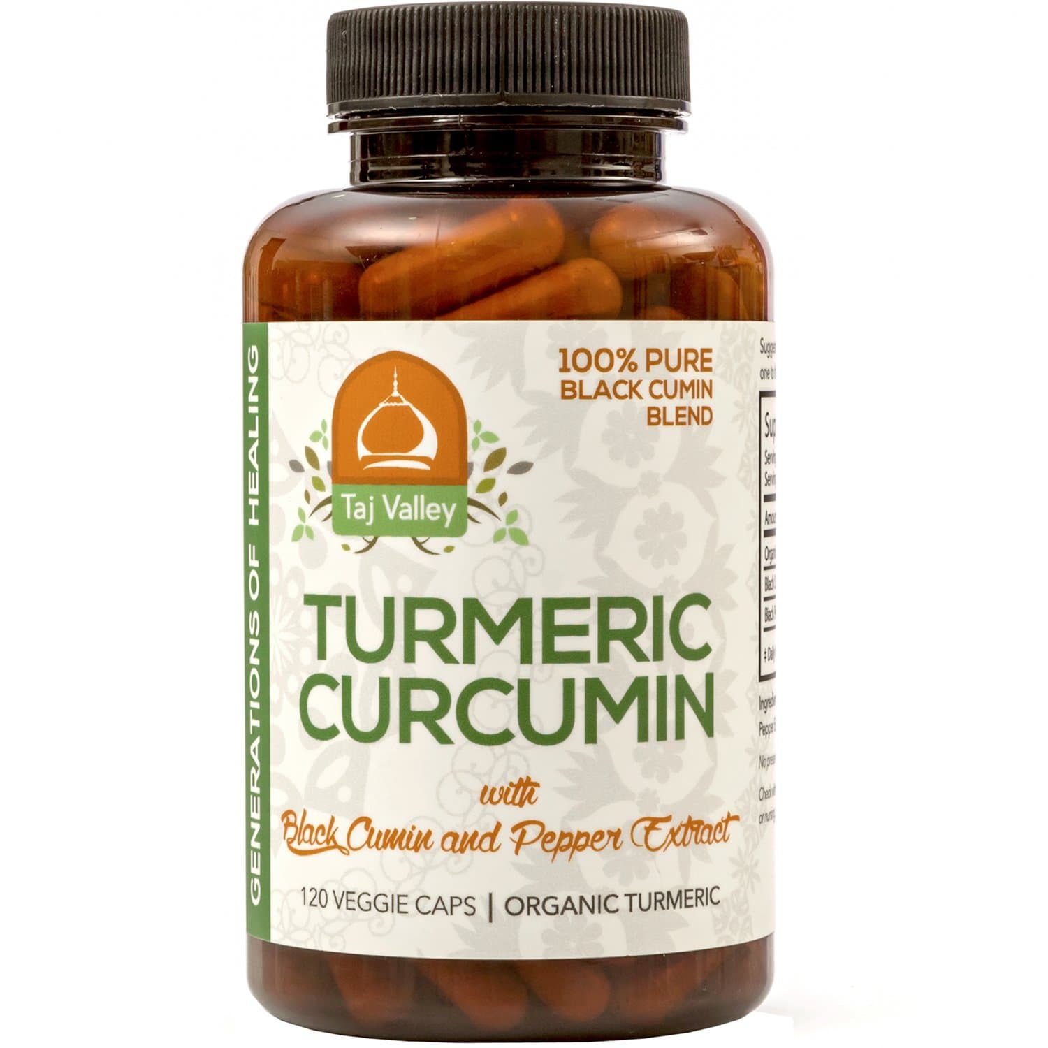 Organic Turmeric Curcumin w/ Black Cumin and Black Pepper Extract - Extra Strength for Maximum Joint and Cardiovascular Wellness - 120 Veggie Capsules