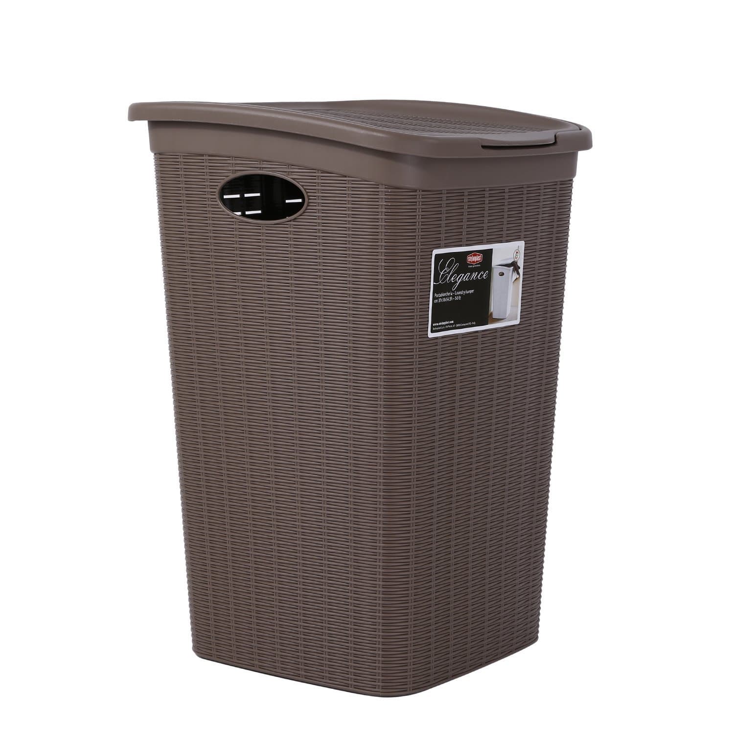 StefanplastElegance Laundry Hamper, 37 x 38 x 54.5 cm, Dove Grey, One Size