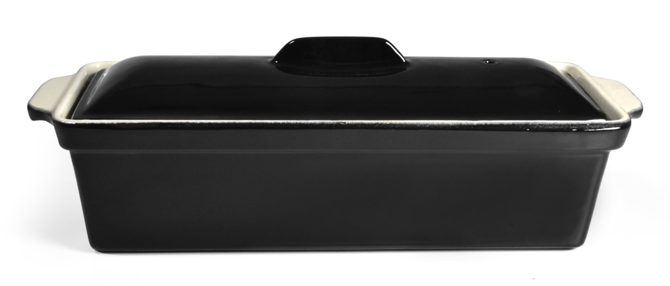 Cast Iron Terrine Dish With Lid (Black, 30cm x 11cm / 12" x 4.5" / 2.0Ltr) - Induction Safe