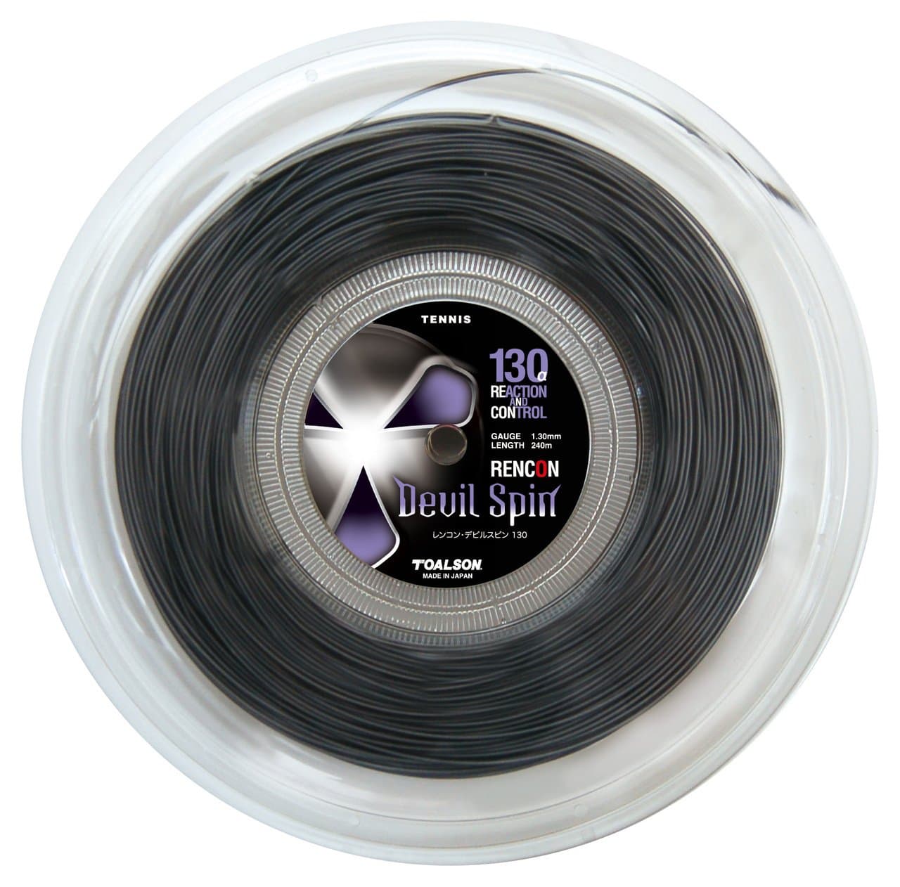 ToalsonRencon Devil Spin 200m Tennis String Reel 16 / 1.30mm - Black