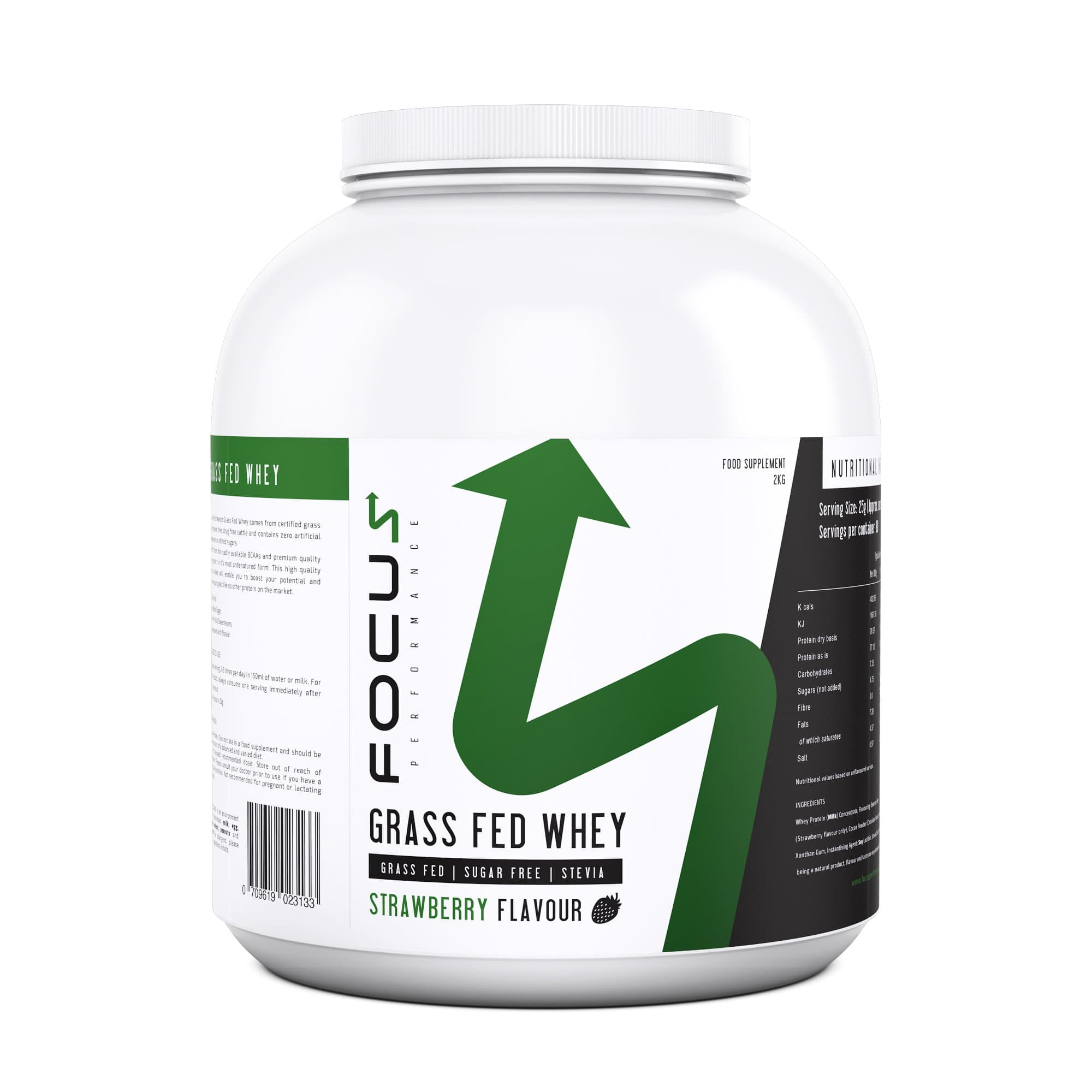 FP Grass Fed Whey Protein Powder | Low Calorie & Low Carb Protein Shake for Post Gym Workout & Muscle Building | No Artificial Sugars or Sweeteners | 80 Servings, 2KG (Strawberry)