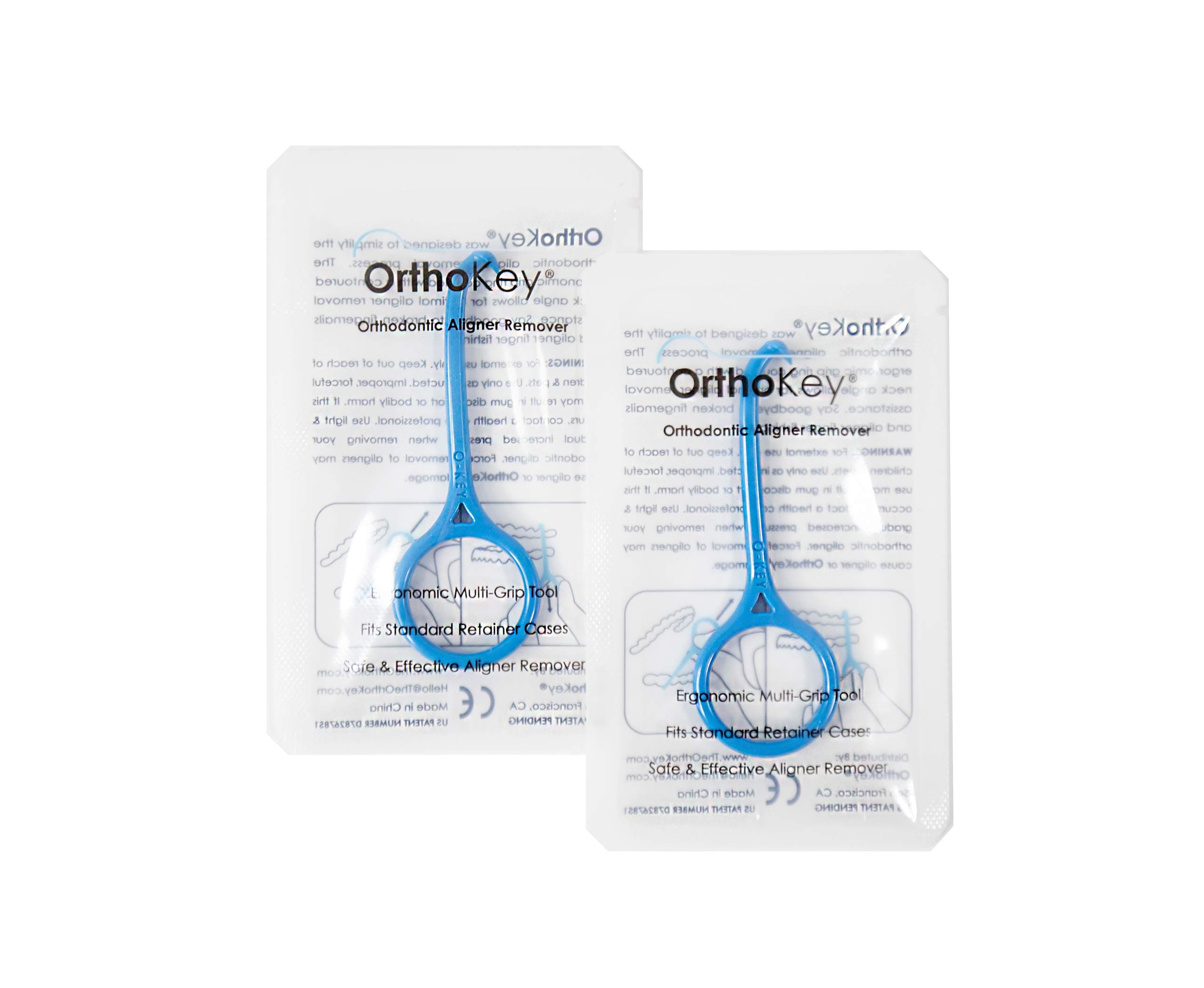 Clear Aligner Removal Tool by ORTHOKEY - Invisible Removable Braces - QTY 2 Blue