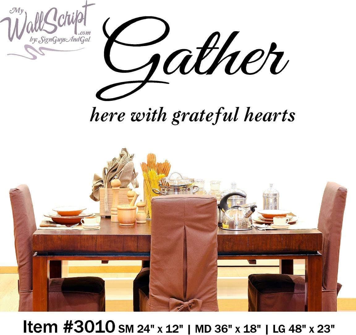 Novelty Wall Decor Home Gather Here with A Grateful Heart Kitchen Vinyl Removable Mural Wall Sticker
