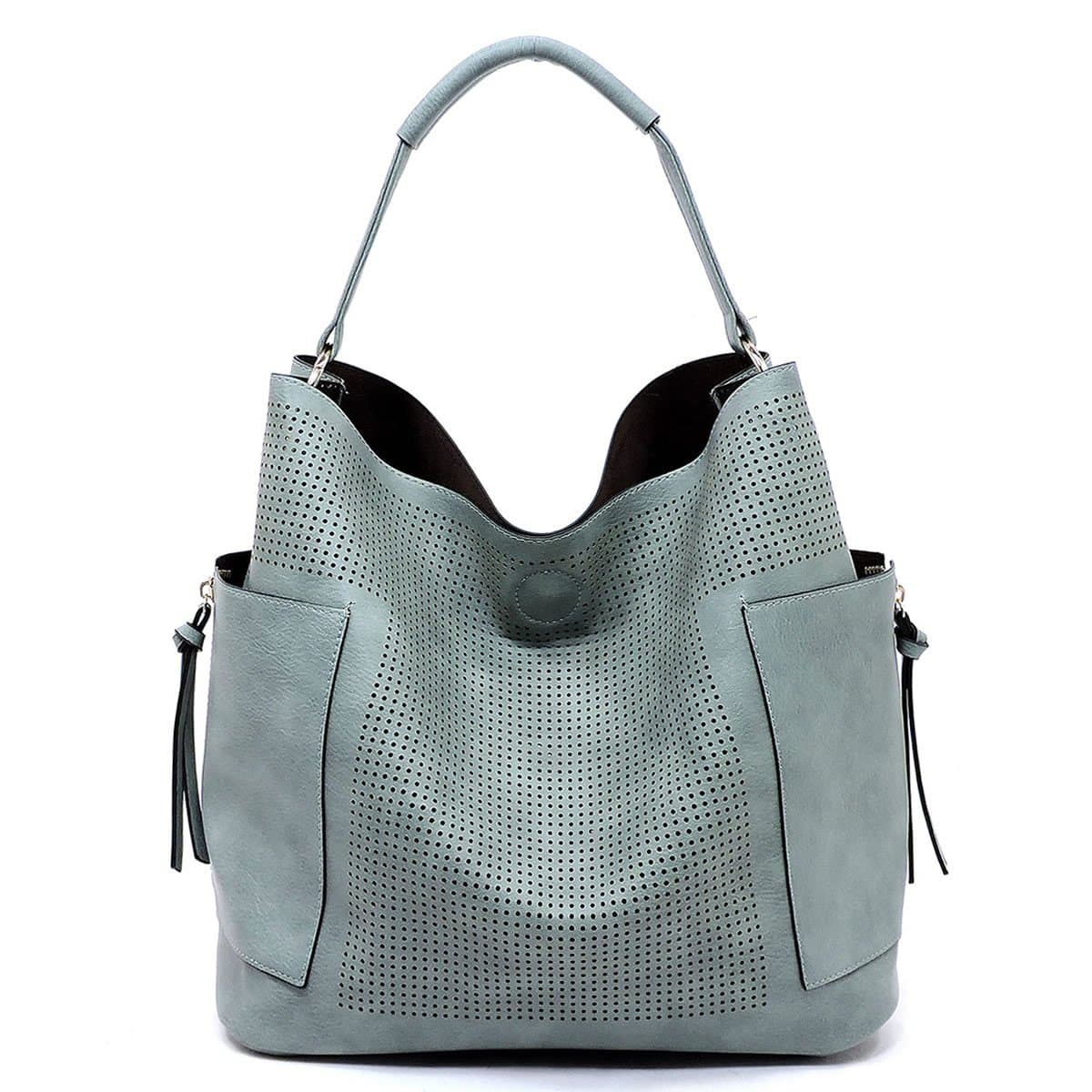 Le Miel Perforated Side Pocket Tote w/Inner Pull-out Crossbody/Pouch