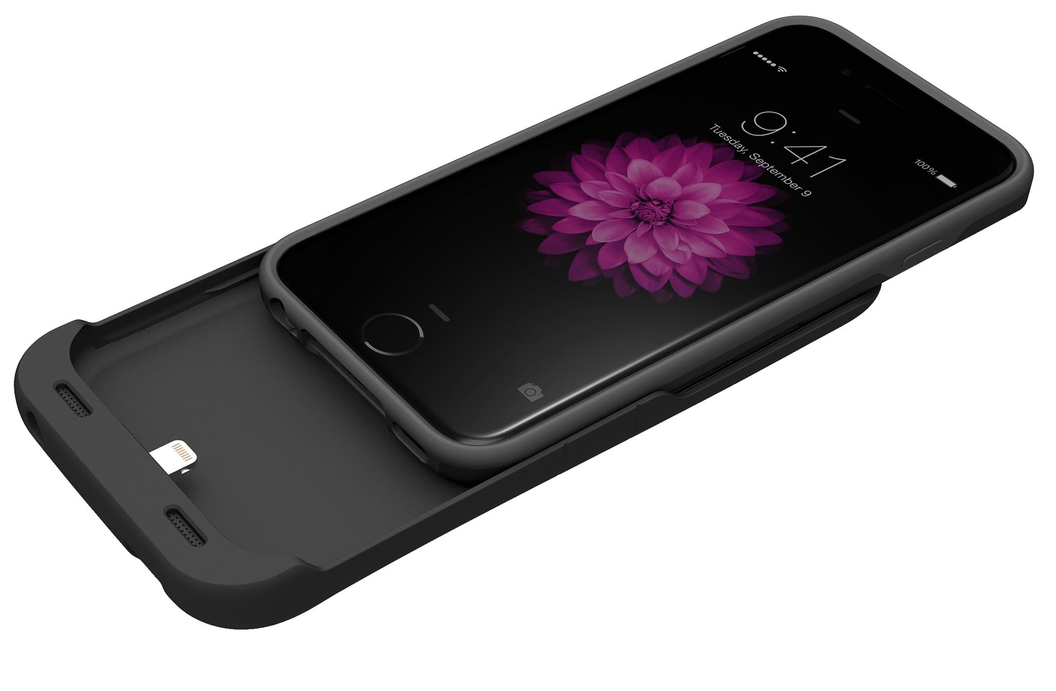 Tylt Energi Sliding Power Case for iPhone 6 and 6S - Retail Packaging - Black