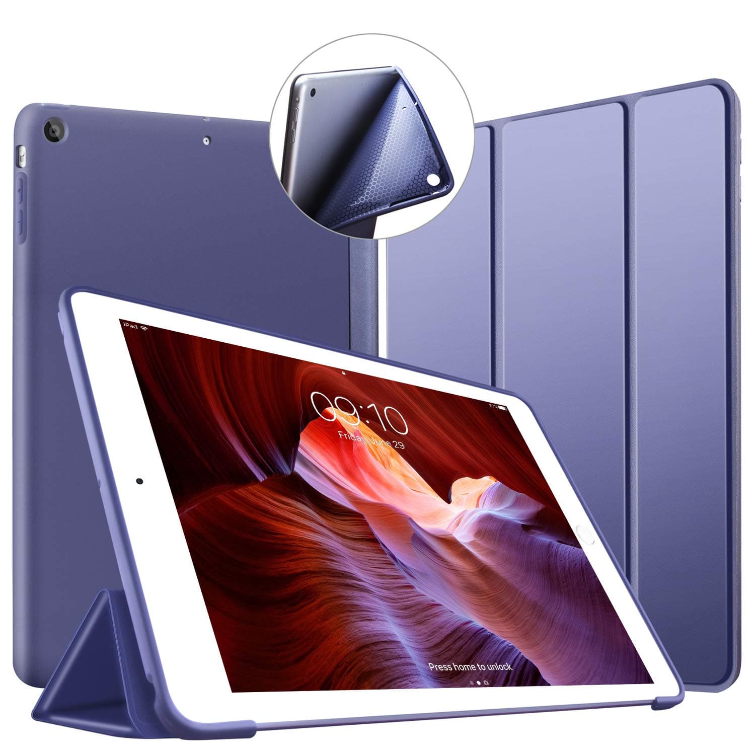 VAGHVEO iPad air Case, Ultra-slim Lightweight Stand Shell Protective Smart Case [Auto Sleep/Wake] with Flexible Soft TPU Back Cover for Apple iPad Air 1 9.7 inch Tablet, Navy Blue