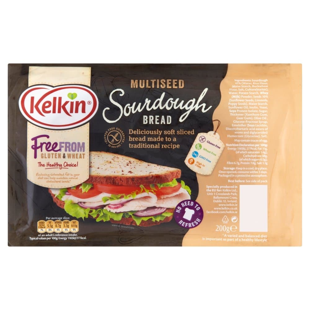 Kelkin Gluten Free Multi Seed Sourdough Bread, 200 g