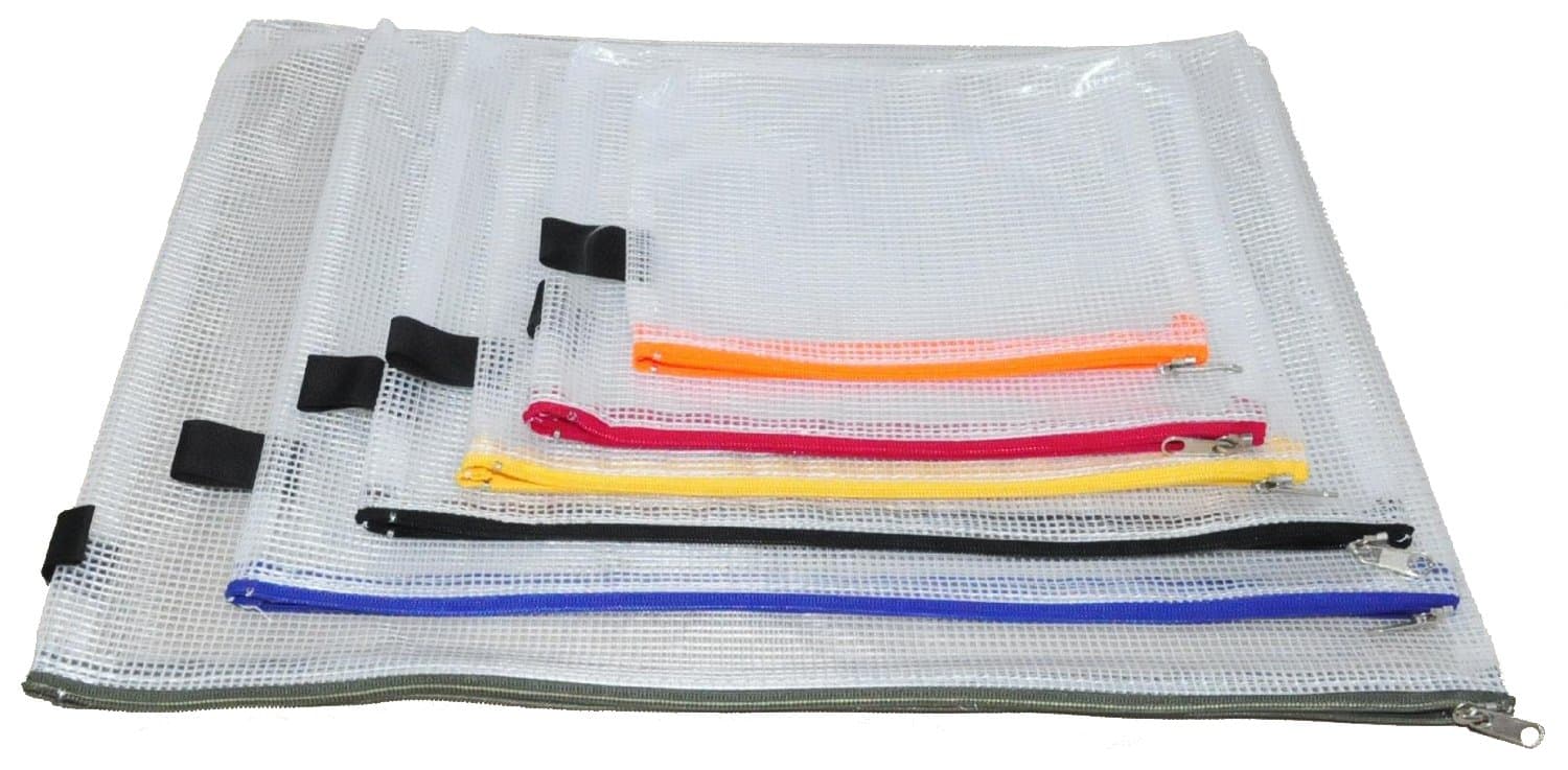 FolderSys PVC drainage bag in 6 different sizes and colours, with zipper