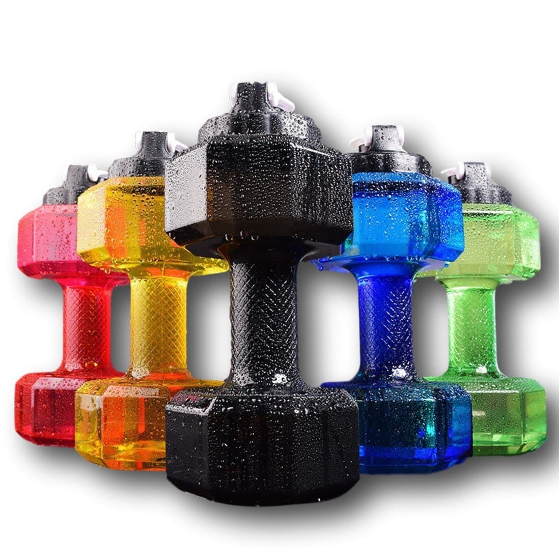Upgrade Dumbbell Shaped Water Bottle | Big Capacity 75 Oz (2.2 L)| BPA Free | Flip Top Leak Proof lid | 5 Colors