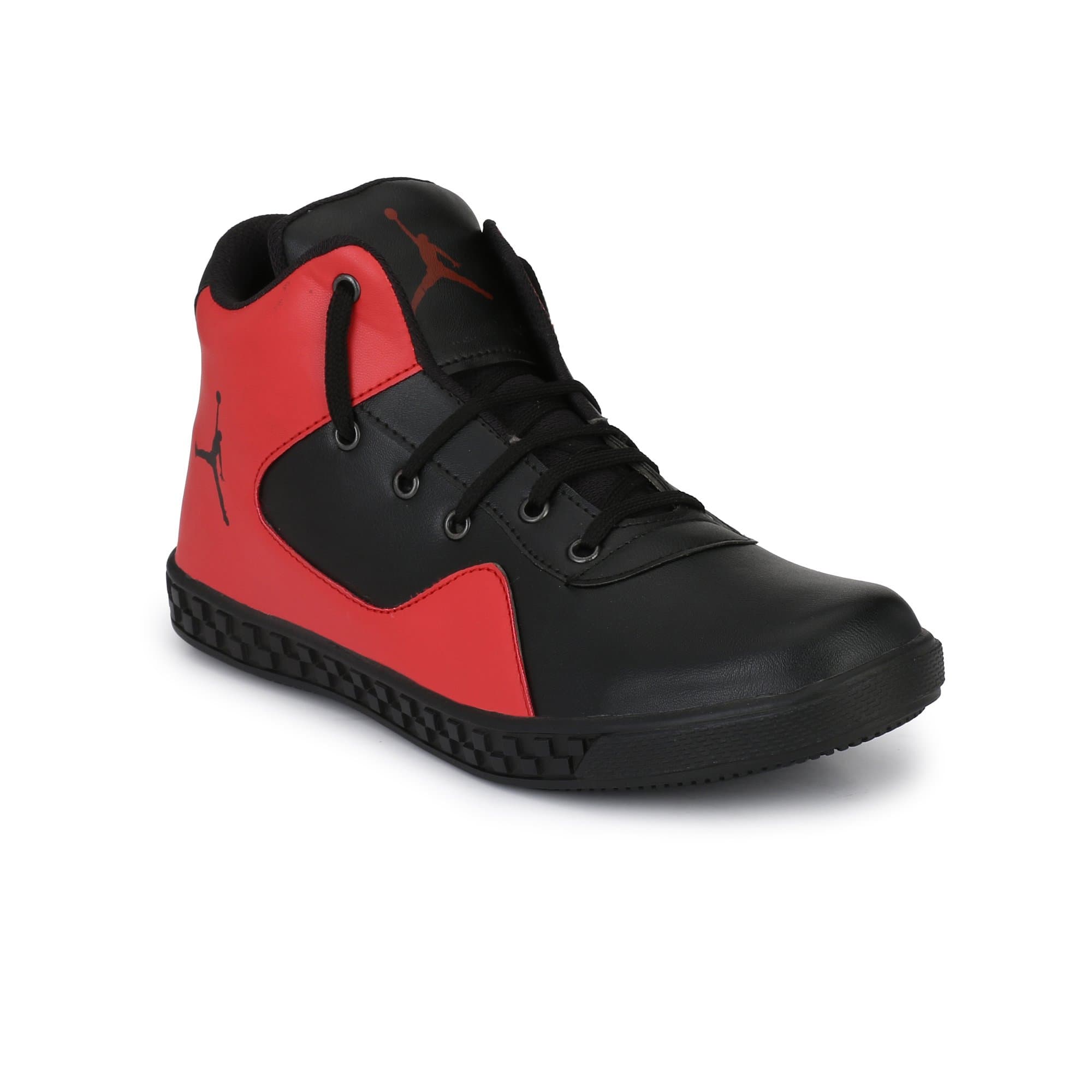Men Black Red Synthetic Sneakers