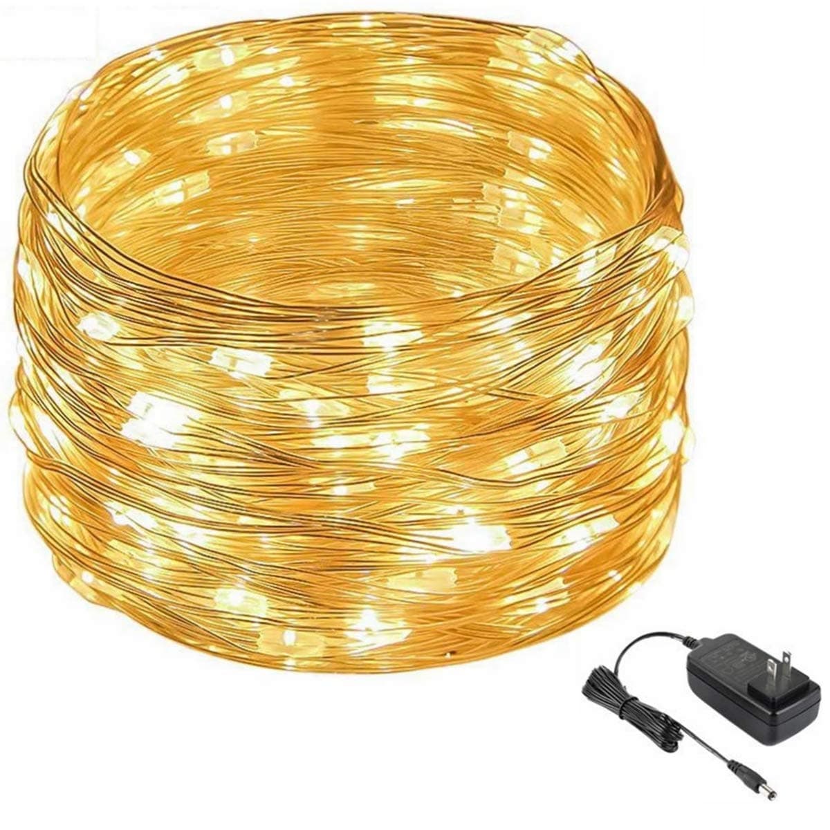 Smartlive LED String lights DC 12V 10m 33feet 100 LEDS,Warm White Waterproof starry string Decor Rope light for holiday,wedding,party,Christmas