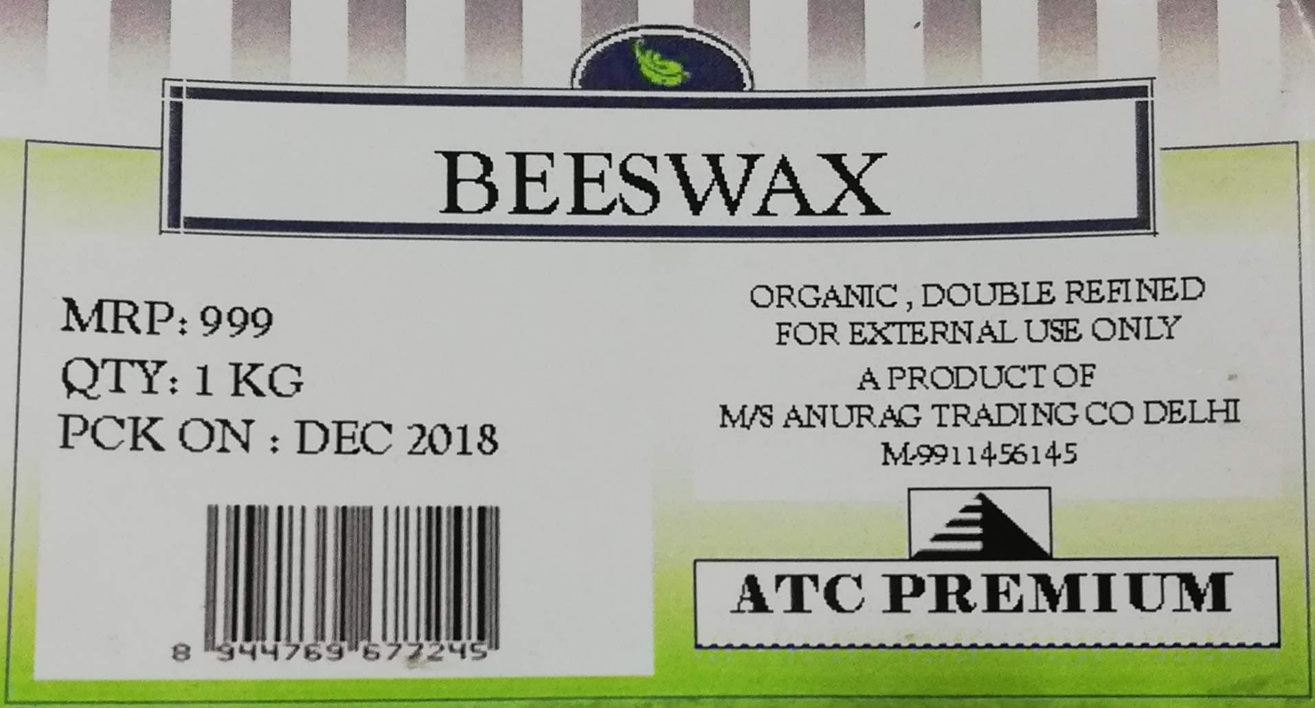 ATC Premium pure unrefined Beeswax 1 kg pack