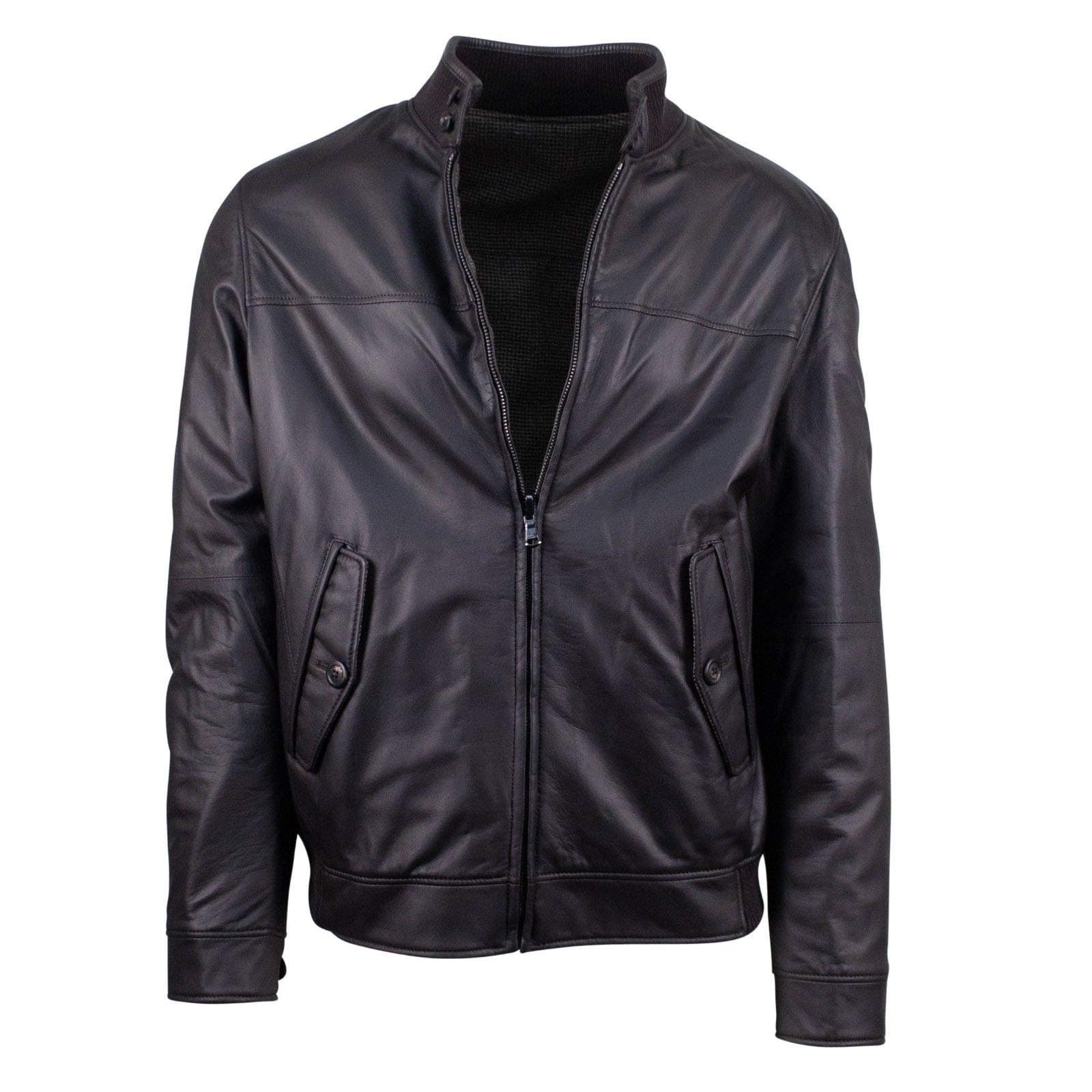 Pal Zileri Men's Concept Leather Reversible Bomber Jacket 52/42 Brown