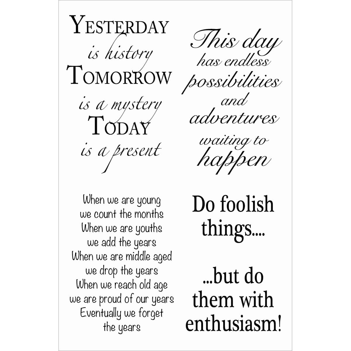 Jane Gill Clear Magic Stamp - Inspirational Verse, A6