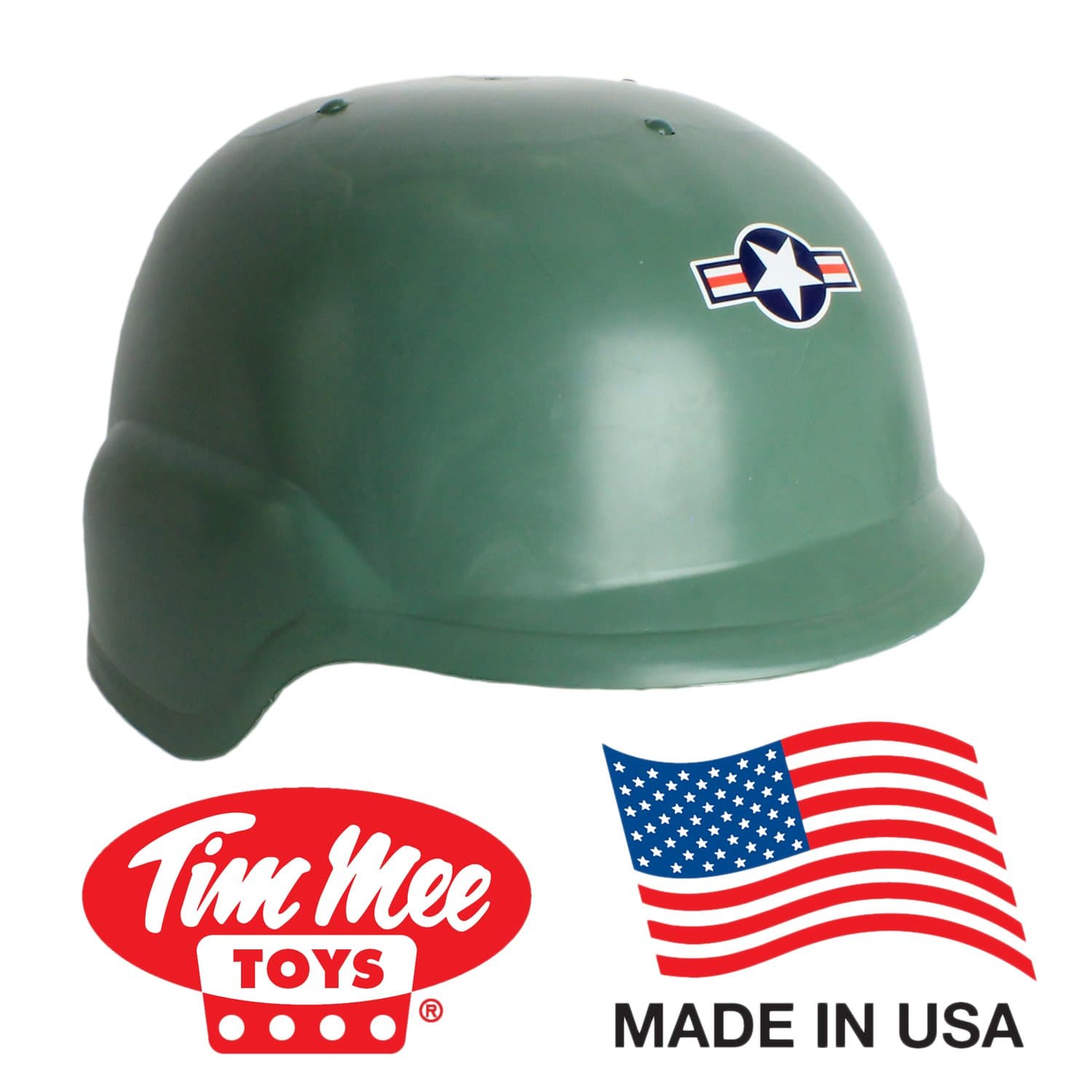 TimMee Kid Size Green Modern Army Helmet: Adjustable Headband - Made in USA!