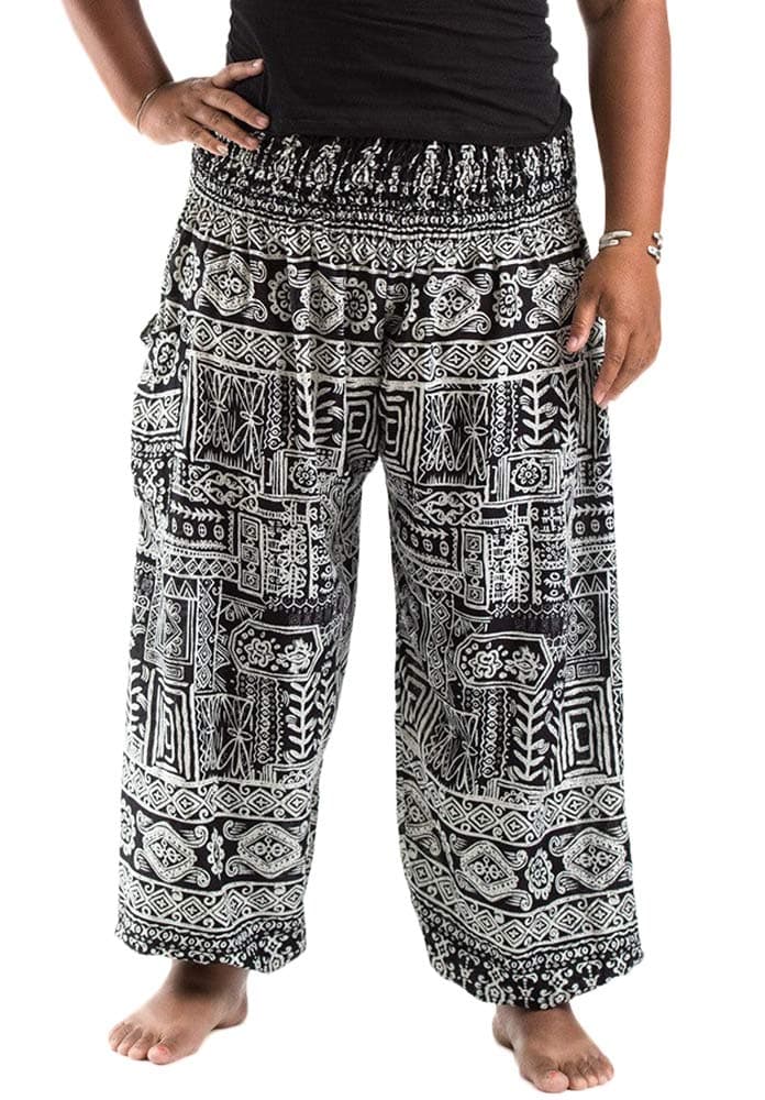 Xixiuly Couple Plus Size Harem Pants Hippie with Pockets Boho Baggy Yoga Trousers