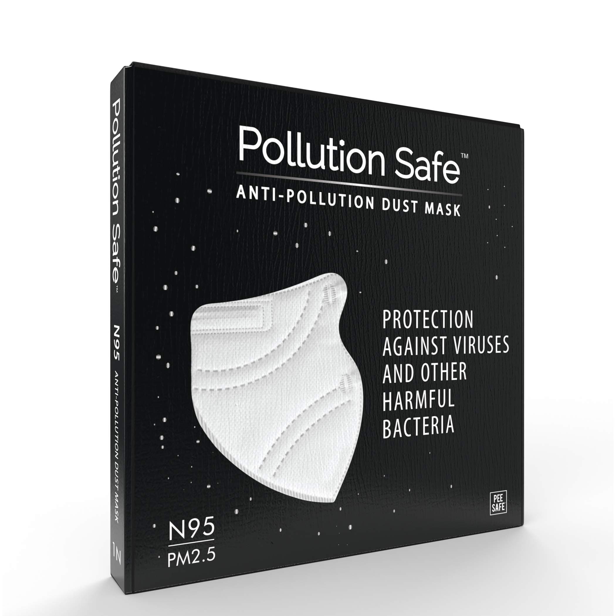 Pollution Safe Reusable PM 2.5, N95, 4 Layered Filtration Anti Pollution and Anti Dust Mask for Men and Women (White), Pack of 1