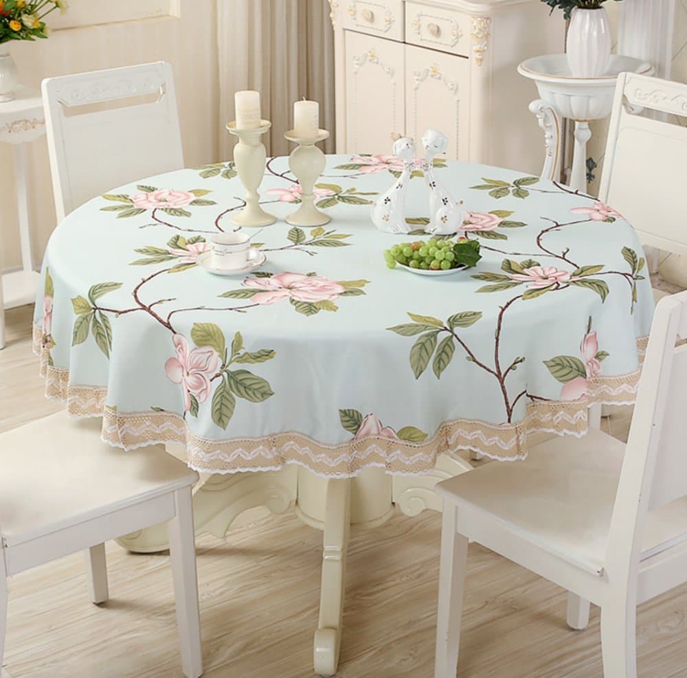 koobea Round Tablecloth Wipe Clean Tablecloth 180cm-Green