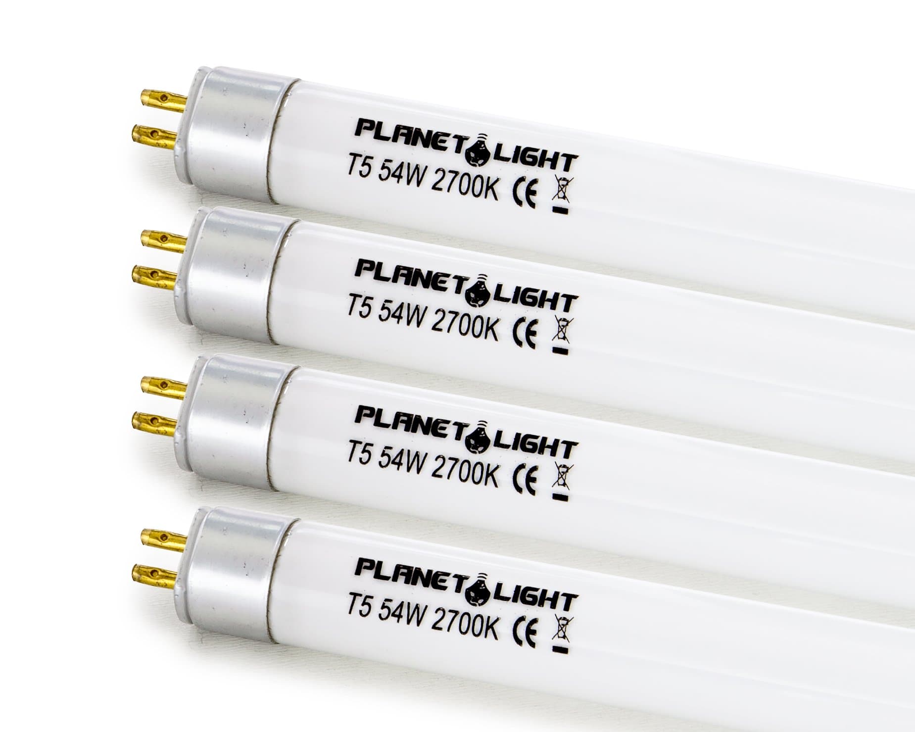 Planet Light 54-Watt 4-Pack T5 Fluorescent Grow Light Bulbs (4FT 54W 2700K) for Indoor Horticulture Gardening, Hydroponics, Aquaponics, Seedling, Cutting, Cloning, Germination (2700k)