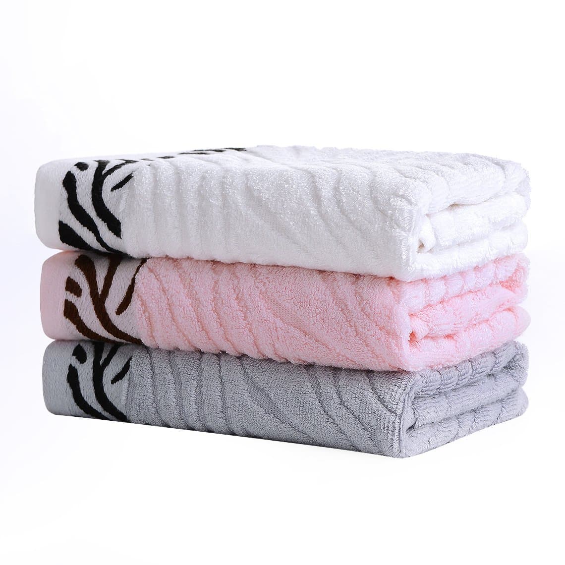 YICHENG Organic Bamboo Hand Bath Towels(3-Pack,13" x 29"),Soft and Absorbency (Multicolor)