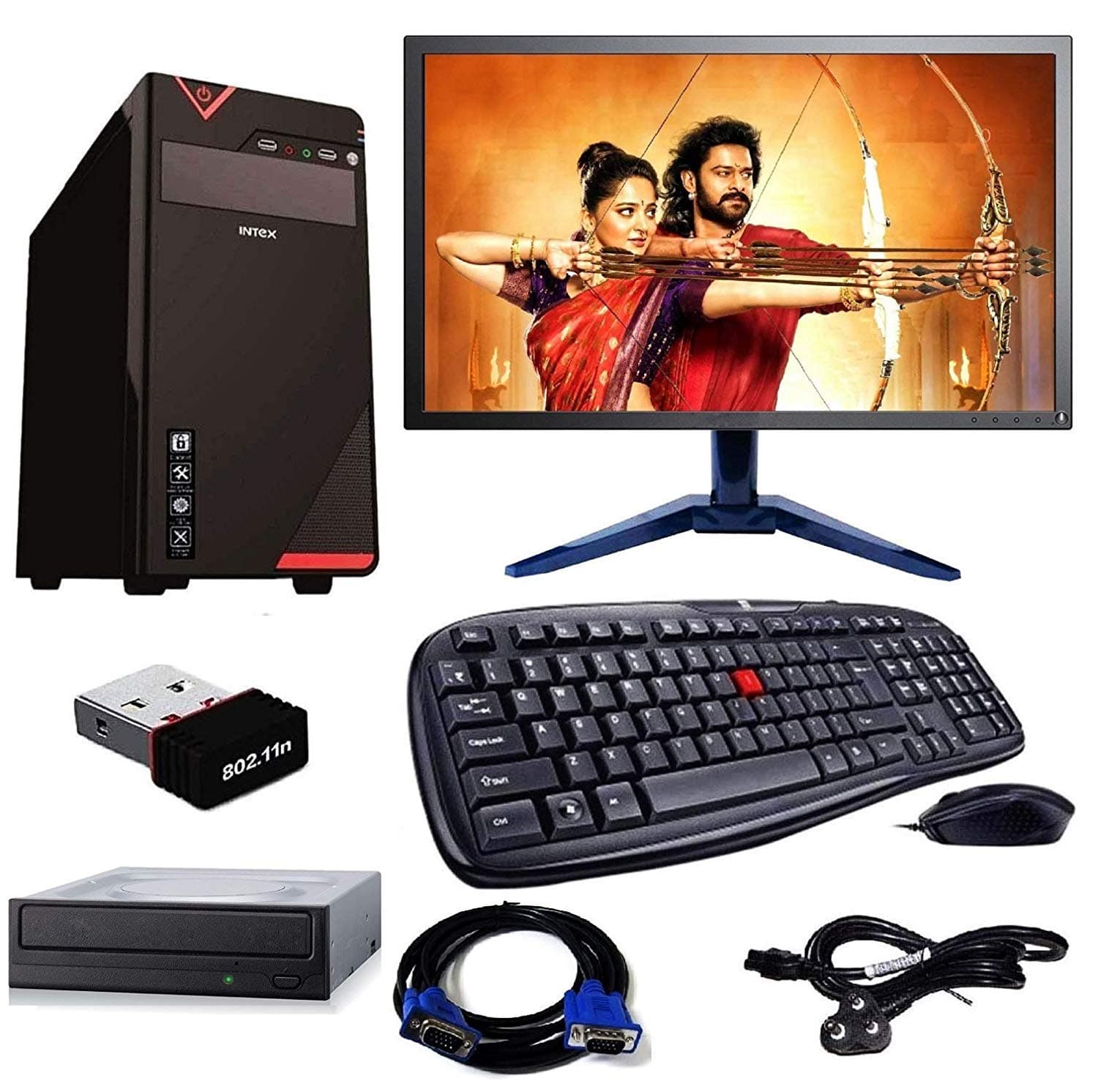 Rolltop Assembled Desktop Computer,Intel Core 2 Duo 3.0 GHZ Processor,G 31 Motherboard, 4 GB RAM, 500 GB HardDisk, DVD R/W (19" LED)