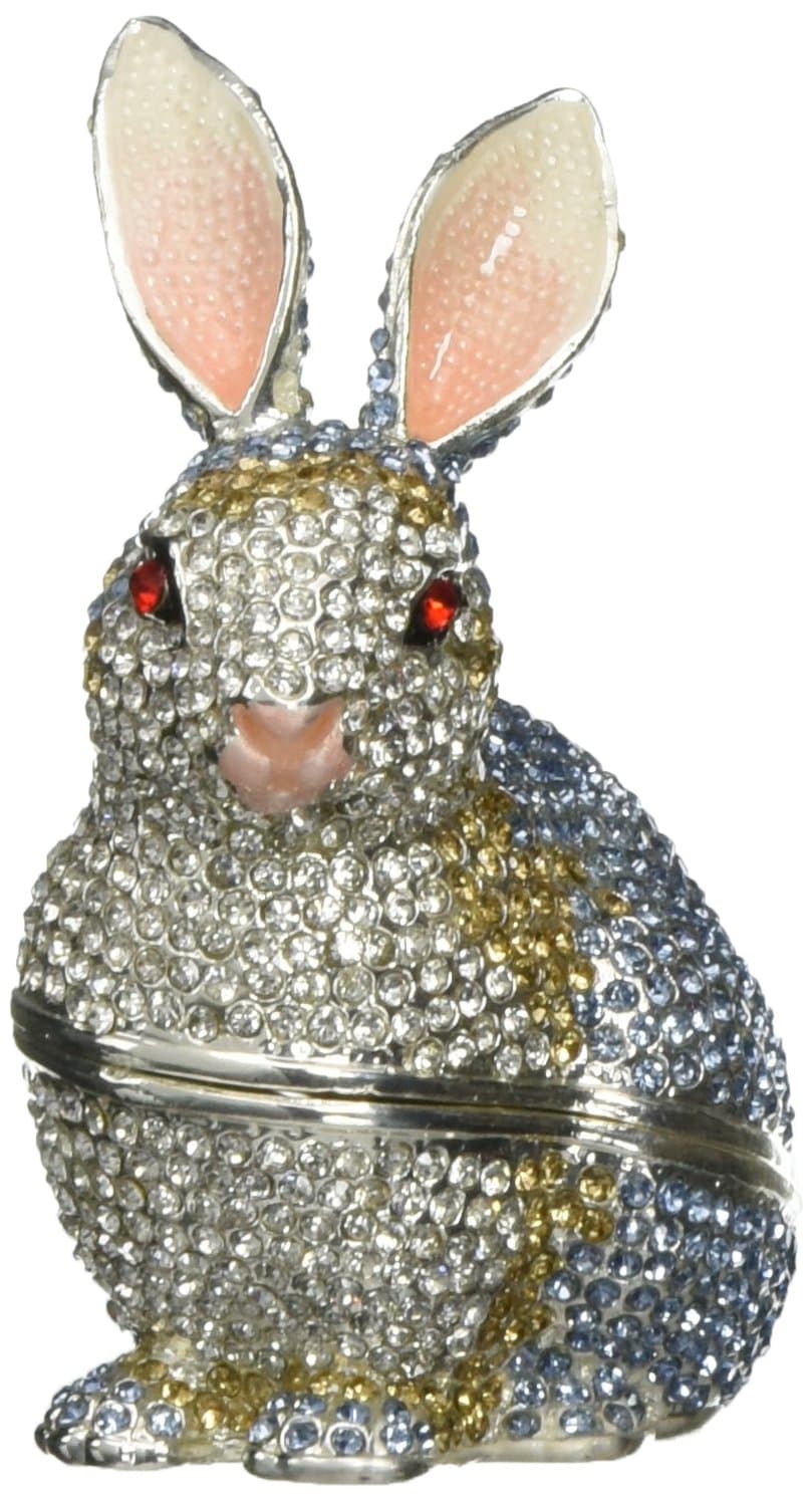 Cristiani Crystal Pave Rabbit Trinket Box (Blue)