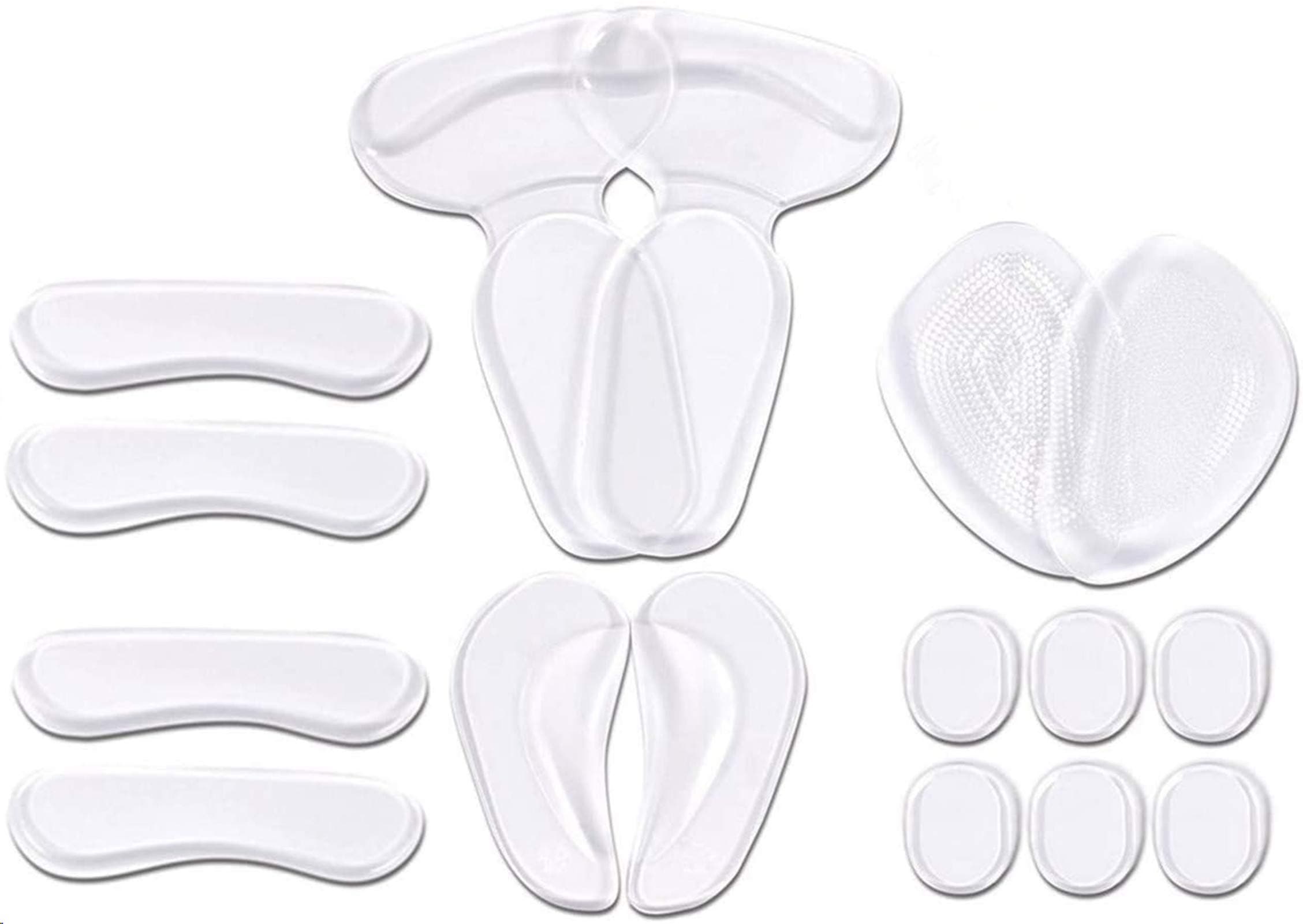 NOVATA 16 Pcs High Heel Pads,Heel Grips Liners Inserts, Heel for Protection Against Pain and Blisters,Anti Slip Shoe Cushion, Ball of Foot Insoles, Heel Grips