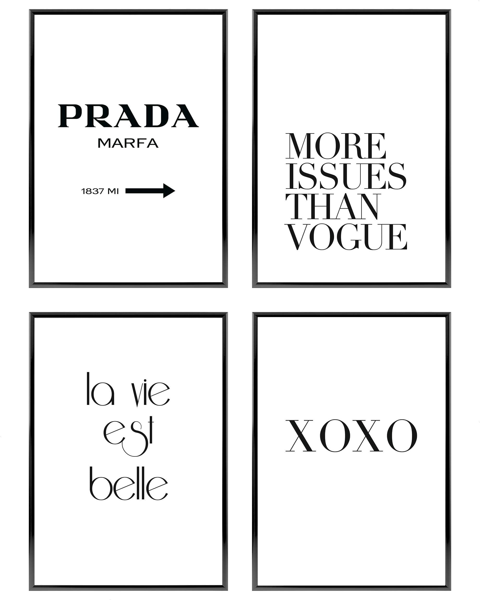 Heimlich Set of Posters without Frames - Premium Prints - 4 x A4 (21x30cm) Posters without Picture Frames - Wall Art Set Fashion Marfa