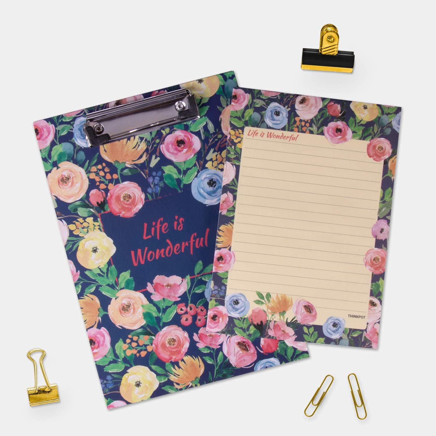 THINKPOT Life is Wonderful Small Desk Pad Combo