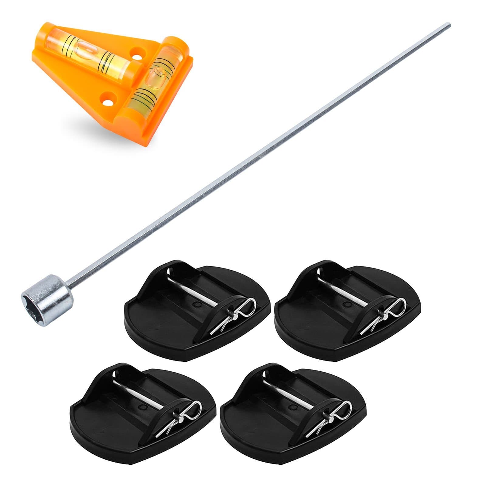 Pro Plus support plates and cordless screwdriver and spirit level for caravan or camper van