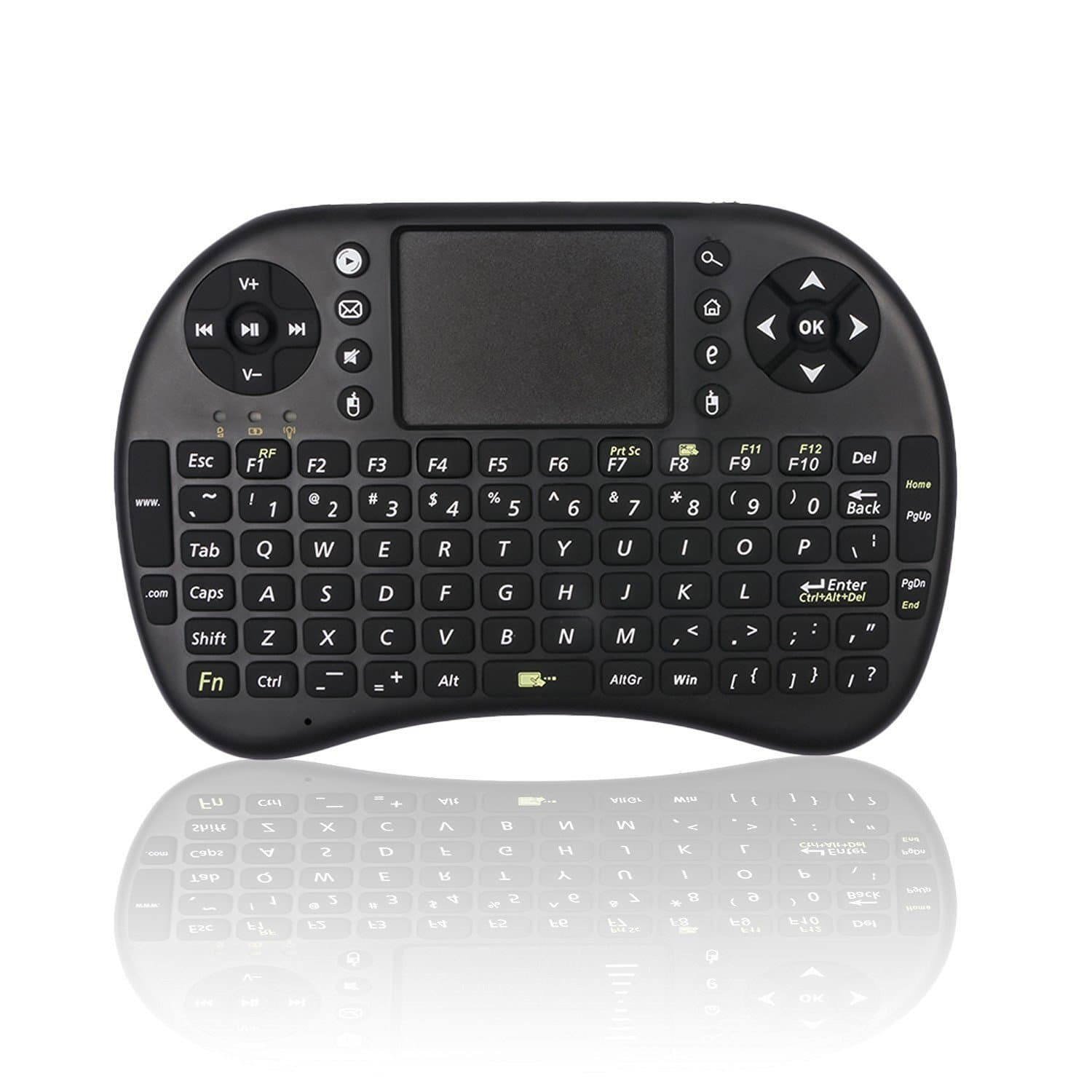 ANEWKODI I8 2.4GHz Mini Handheld Wireless Keyboard and Touchpad Mouse with Removable lithium Battery (Black Line)