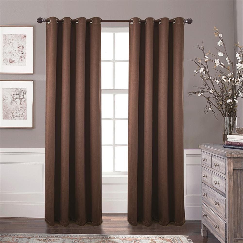 2 slices Polyester Jacquard Window curtain Vertical blinds , Brown , 140 x 240 cm