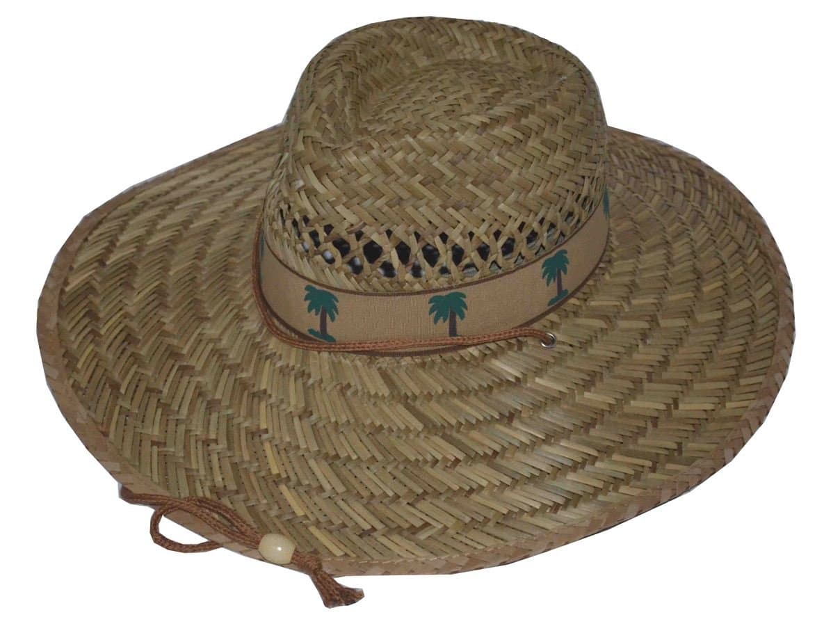 JKO Palm Tree Print Straw Summer Lifeguard Hat